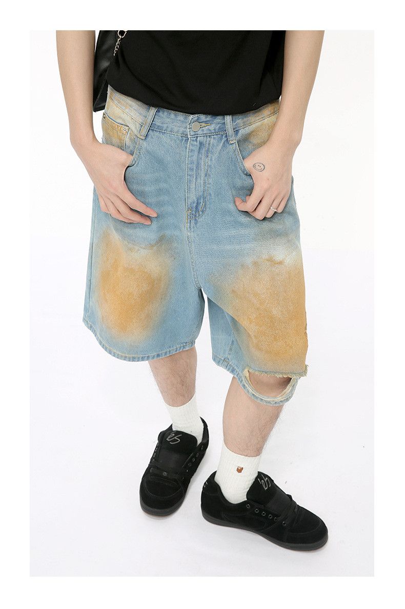 Japanese Brand × Jean Street distressed ripped denim shorts Size US 32 / EU 48 - 4 Thumbnail