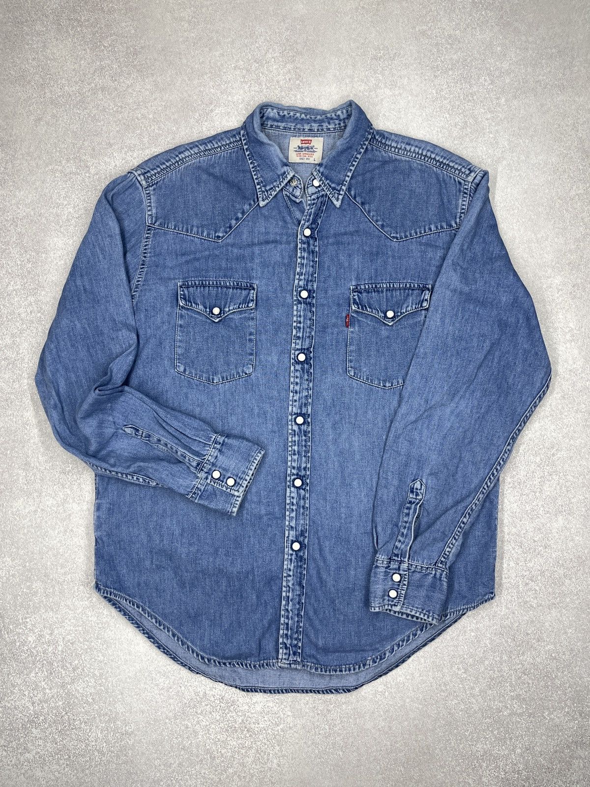 Levi's Vintage Levis Strauss Denim Shirts Button Blue Y2K Size L Size US L / EU 52-54 / 3 - 2 Thumbnail