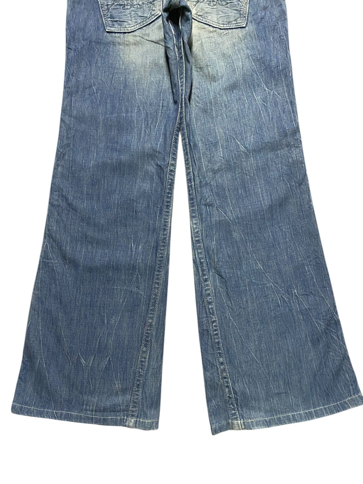 Japanese Brand Brappers Lady Vintage Union Made Faded Wash Flare Jeans Size 28" / US 6 / IT 42 - 6 Thumbnail