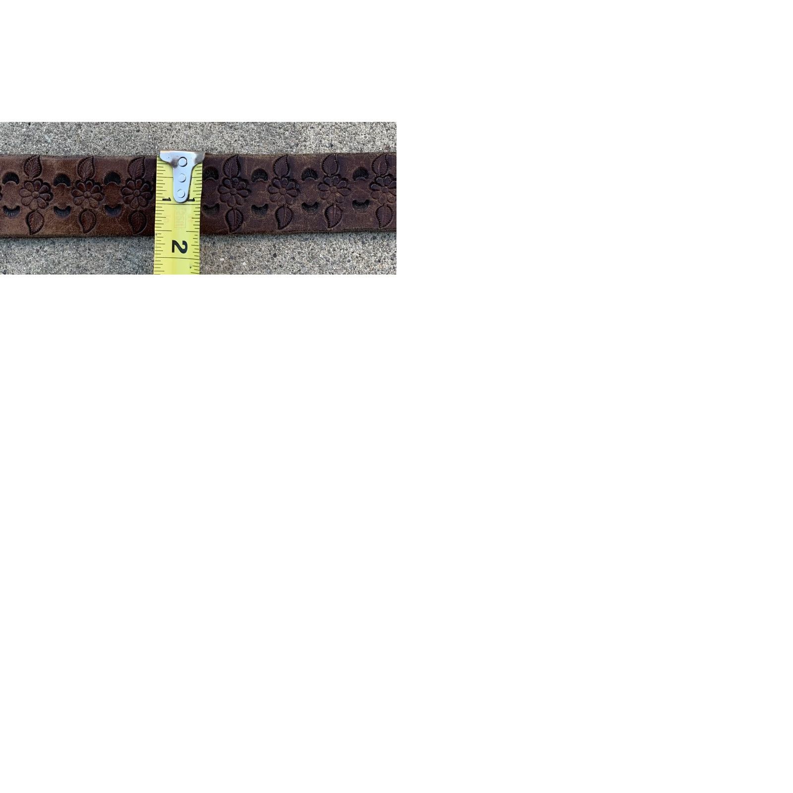 Tony Lama VINTAGE tooled leather belt Tony Lama state series California brass buckle Belt Adult Unisex Rockabilly Size ONE SIZE - 9 Thumbnail
