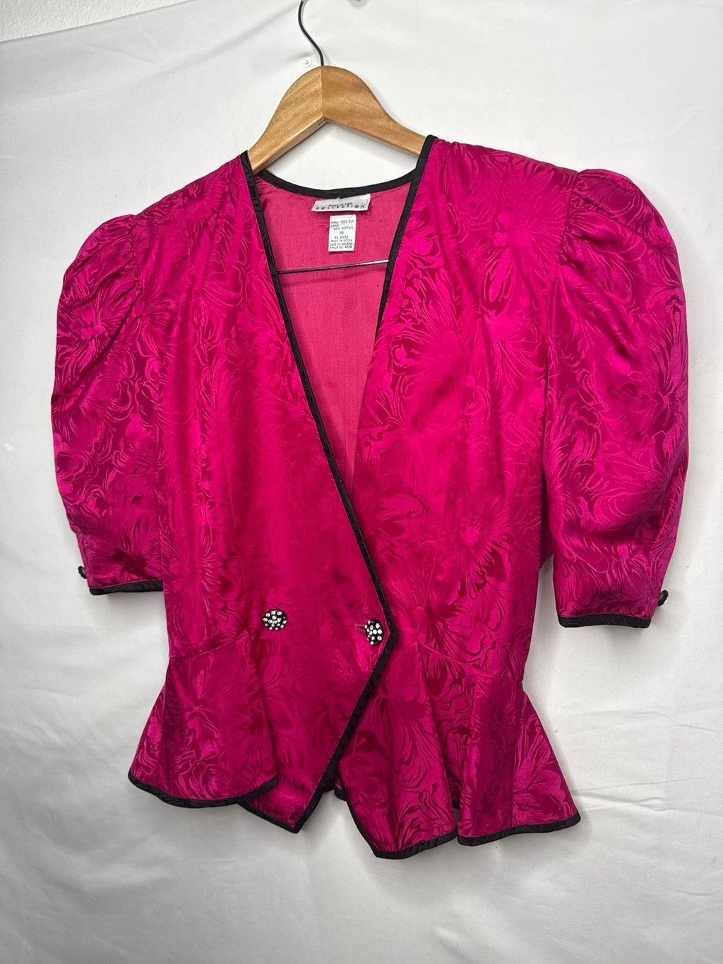 Other Vintage Point of View collection 100% SILK pink Jacket sz 10 Size L / US 10 / IT 46 - 2 Thumbnail