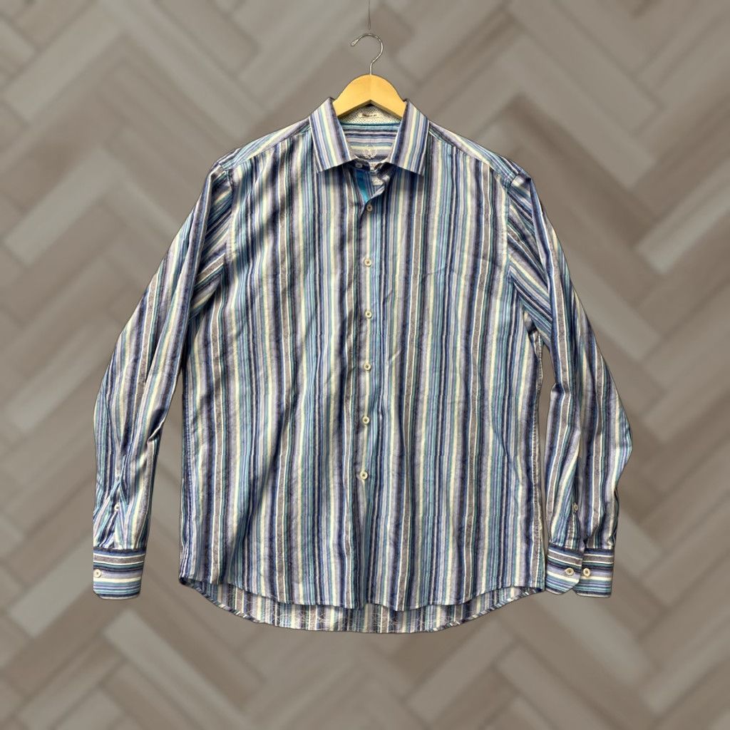 BUGATCHI BUGATCHI Mens Large Long Sleeve Button-Up Shirt Multicolor Cotton Unique Size US L / EU 52-54 / 3 - 1 Thumbnail