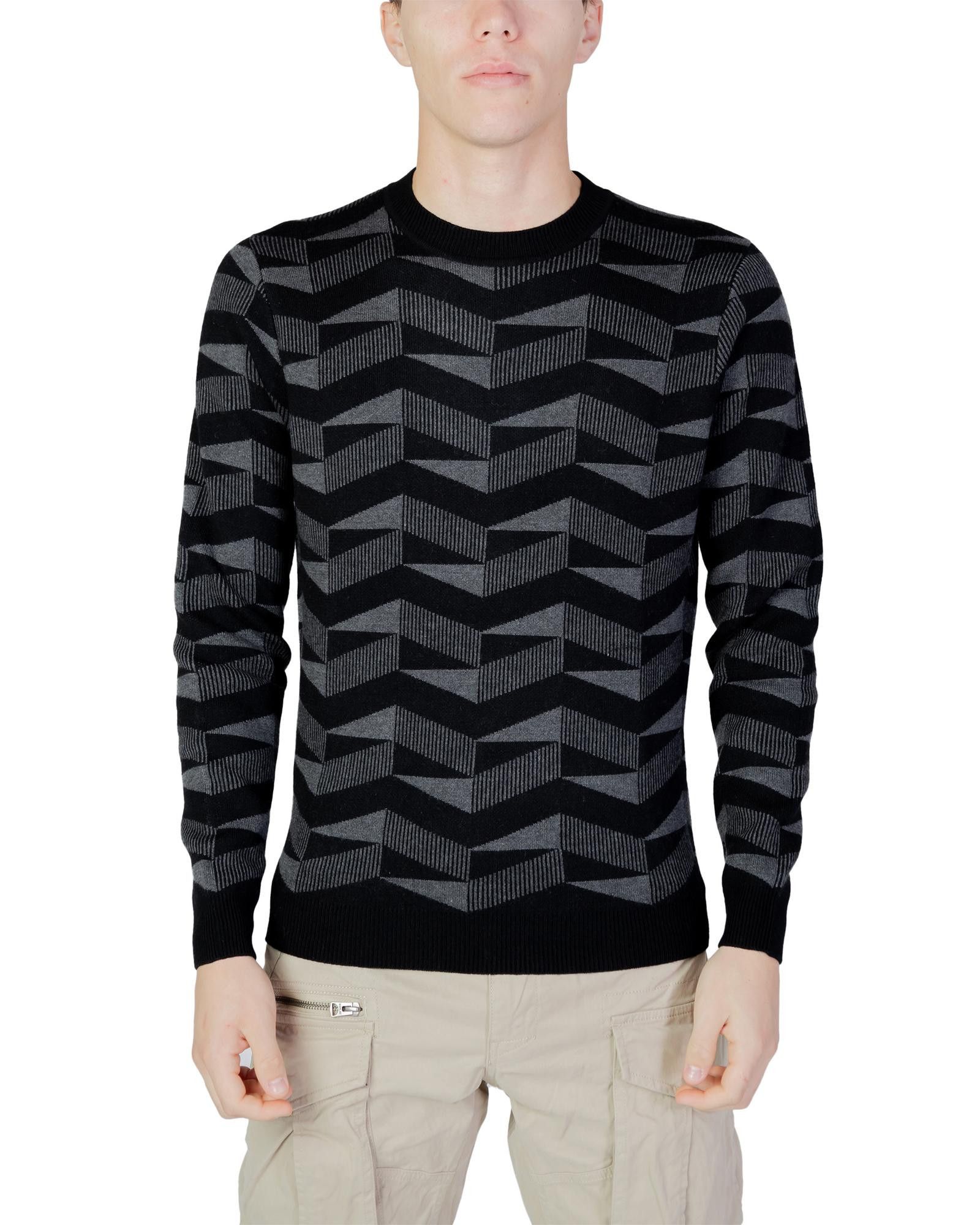 image of Antony Morato Minimalist Knitwear With Long Sleeves in Black, Men's (Size Small)