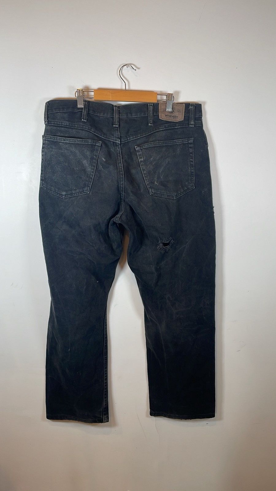 Wrangler Vintage Wrangler Black Jeans Distressed Workwear Patina Size US 34 / EU 50 - 2 Thumbnail