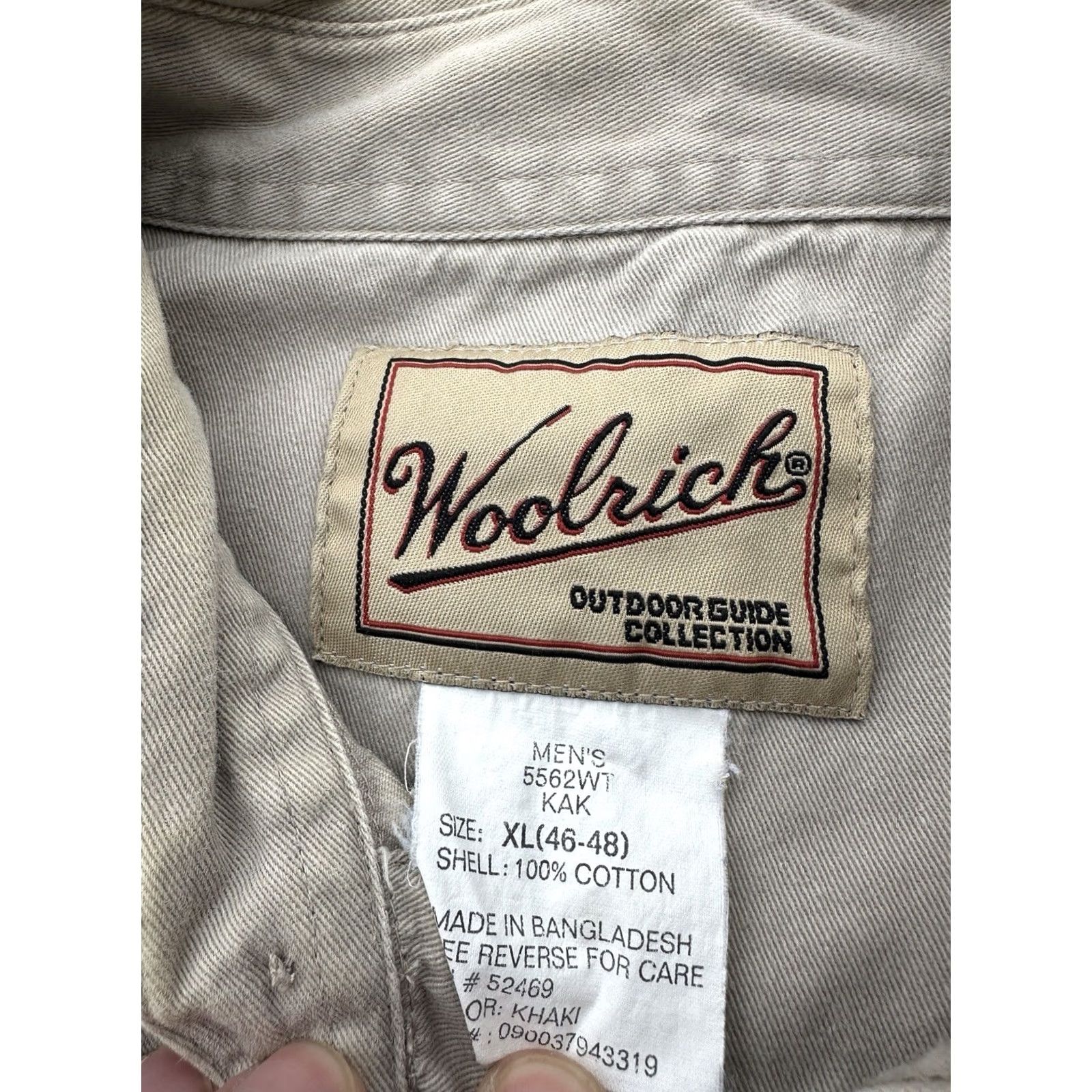Vintage VINTAGE Woolrich Button-Up Shirt Jacket XL Beige Cotton Hunting 90s Mens Long Sleeve Size US XL / EU 56 / 4 - 4 Thumbnail