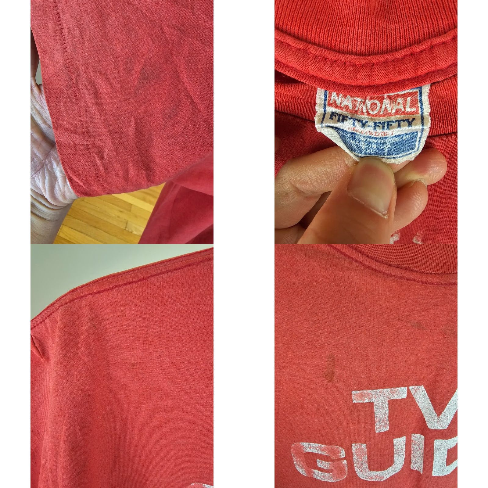 Vintage VINTAGE 90' ONE STEP AHEAD TV SHOW TV GUIDE RED SINGLE STITCH T-SHIRT XL حجم XL Size US XL / EU 56 / 4 - 8 Thumbnail