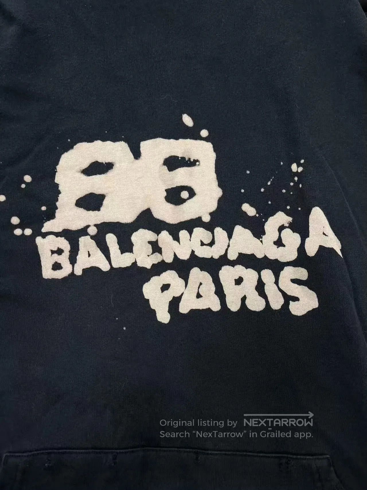 Balenciaga Balenciaga Logo Print Hooded Sweatshirt Men's. Size US L / EU 52-54 / 3 - 3 Thumbnail