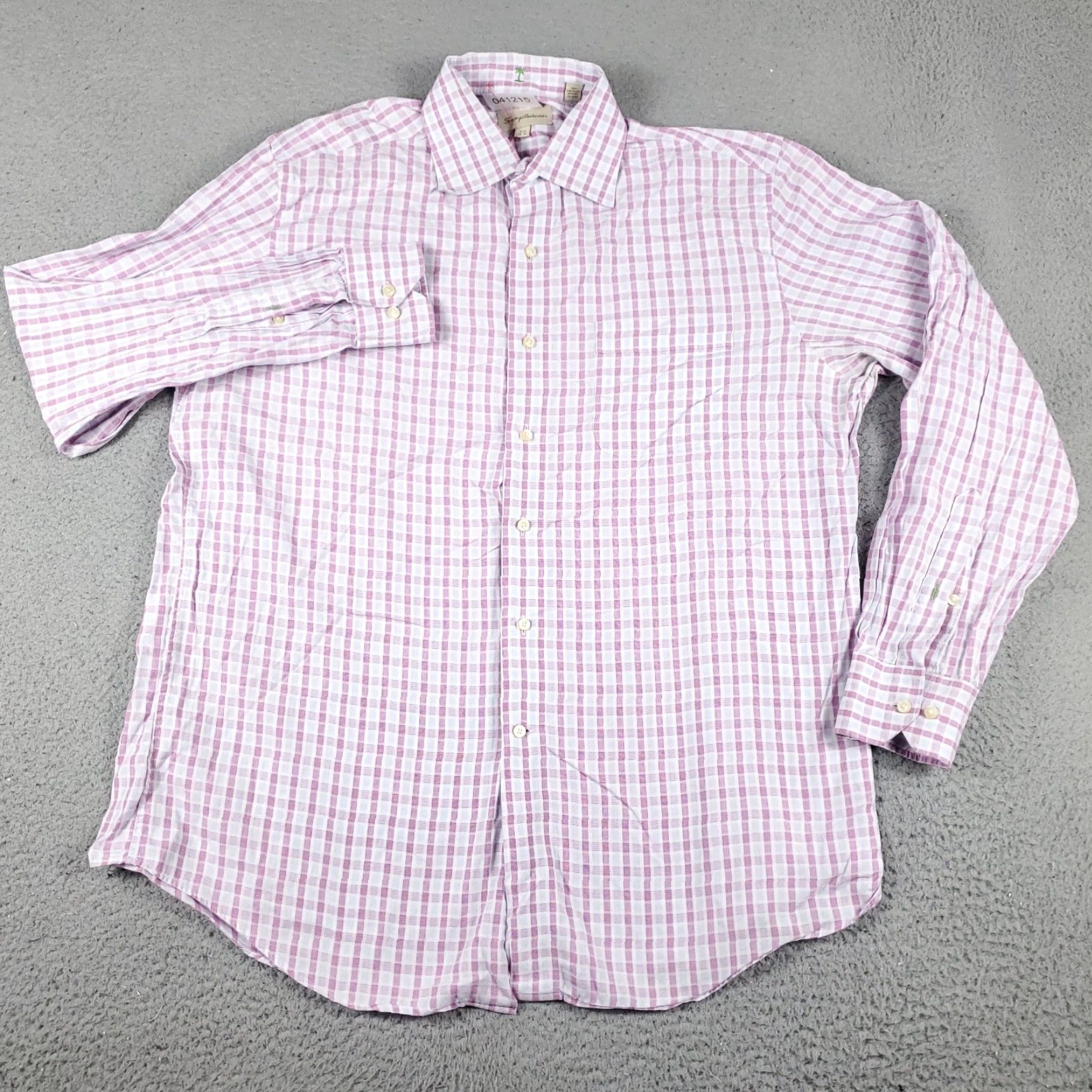Tommy Bahama Tommy Bahama Dress Shirt Mens 16.5 Purple Plaid Long Sleeve Button Up Casual Business Size 42R - 2 Thumbnail