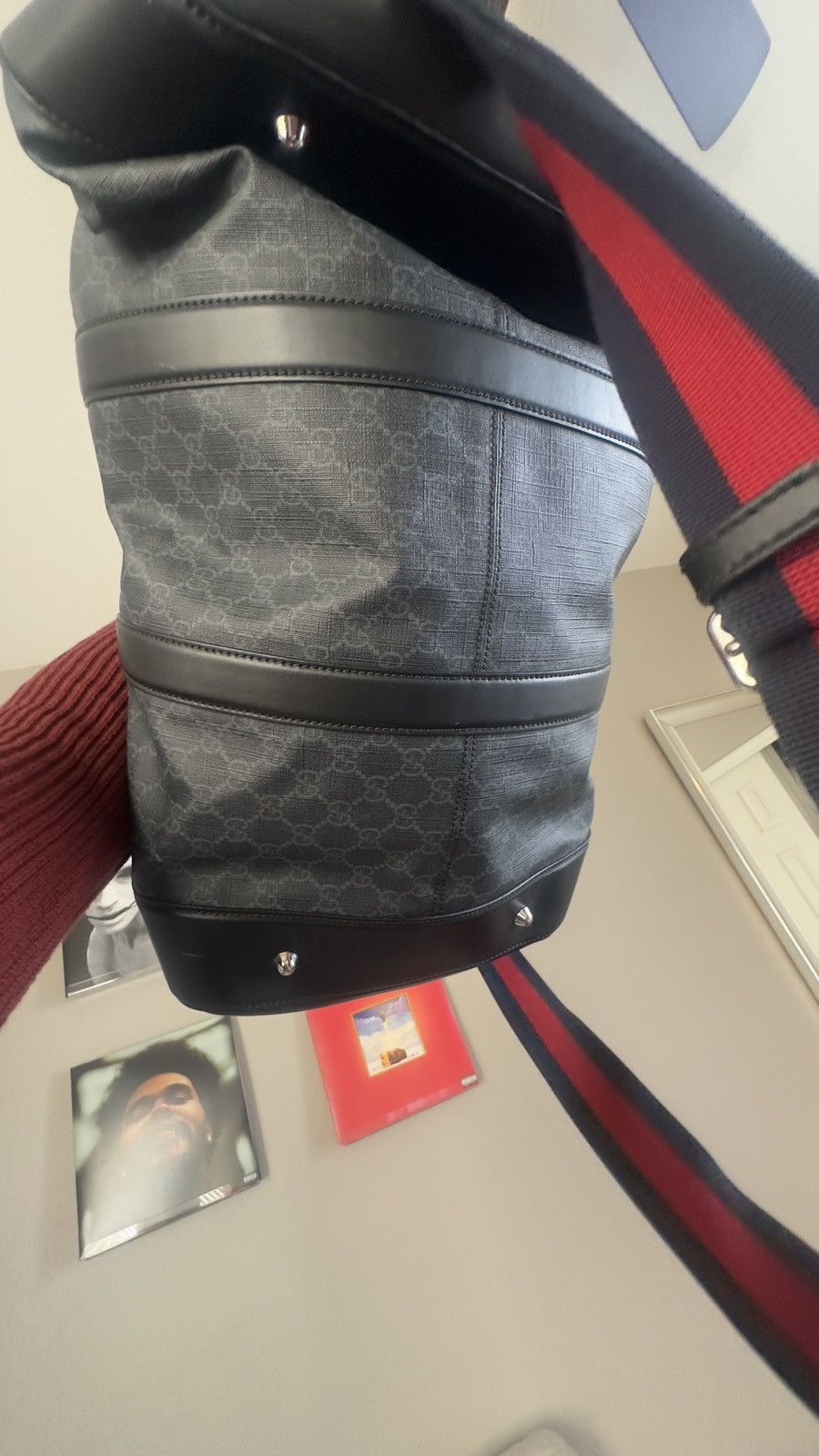 GG Supreme Black Carry On Duffle Bag