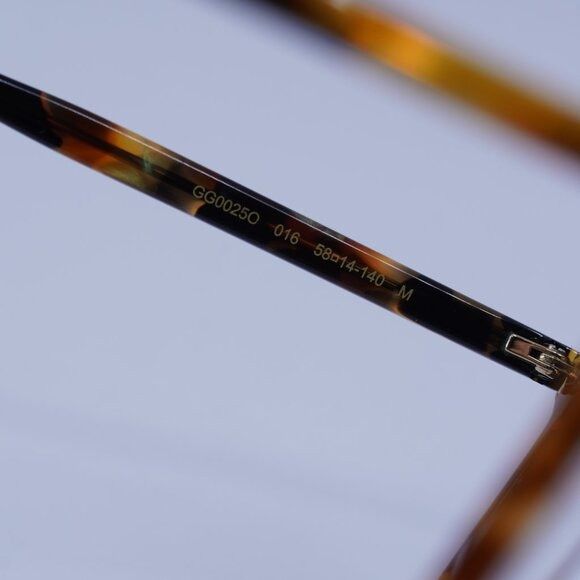 Gucci Gucci GG0025O 016 Eyeglasses Havana 58mm Cat Eye Frame Size ONE SIZE - 6 Thumbnail