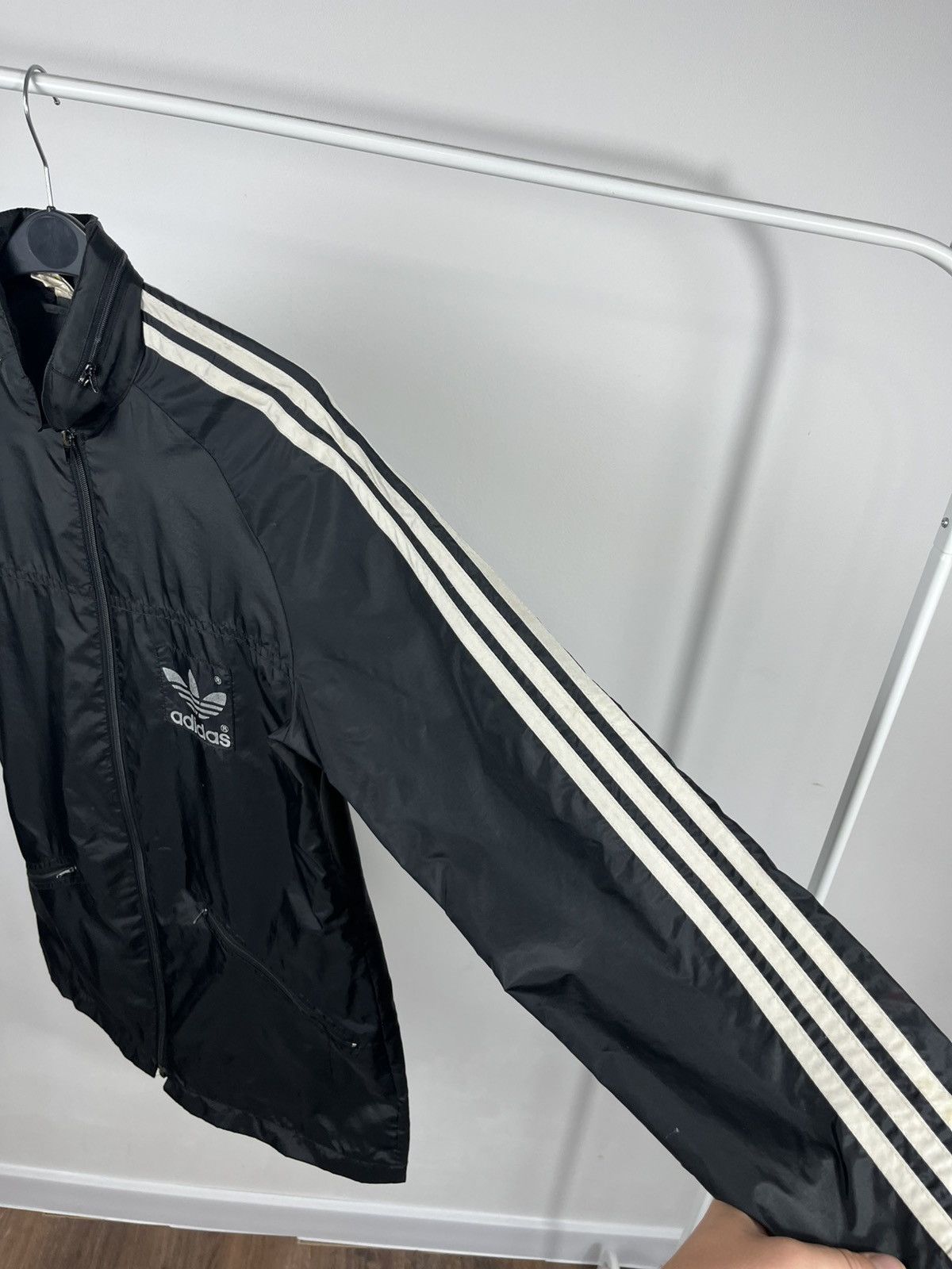 Adidas Vintage Adidas Trefoil Jacket XS Black Made in Philippines Size US XS / EU 42 / 0 - 6 Thumbnail