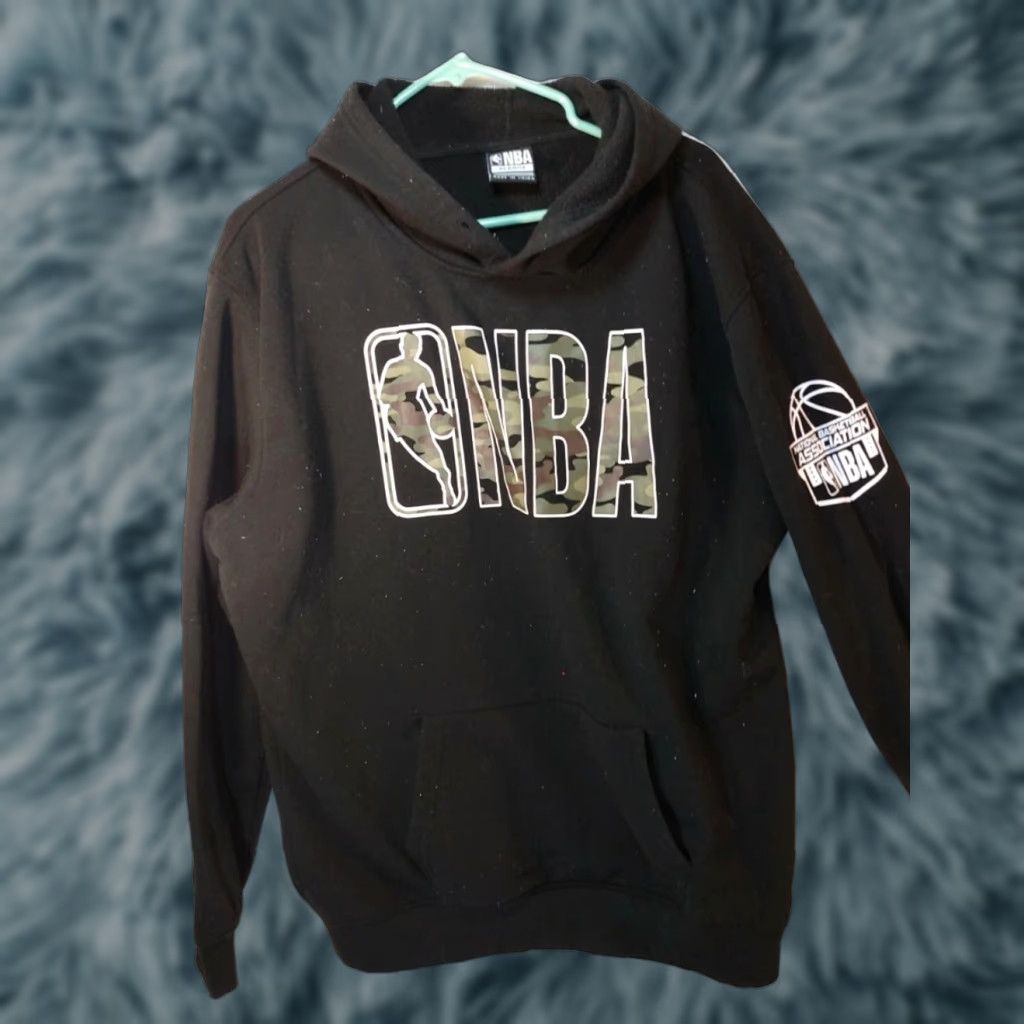 NBA NBA Hoodie Men XL Black Camouflage Logo Soft Texture Pullover Graphic Print Hooded Pockets Size US XL / EU 56 / 4 - 1 Thumbnail