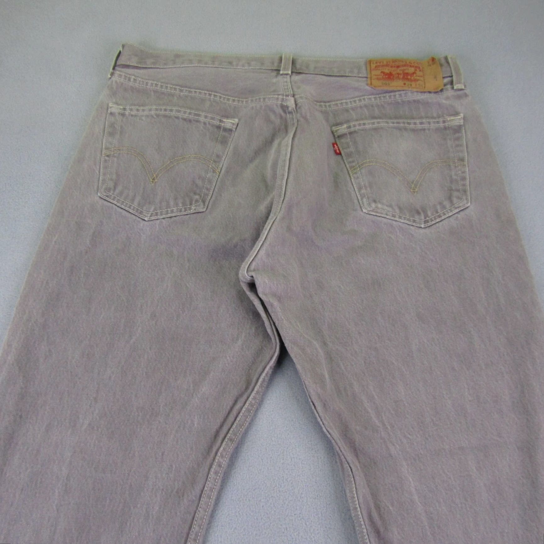 Levi's VINTAGE Levi's Jeans Mens 501 Button Fly Straight Denim Beige 38x34 Regular 32in Inseam Mens Size US 35 - 6 Thumbnail