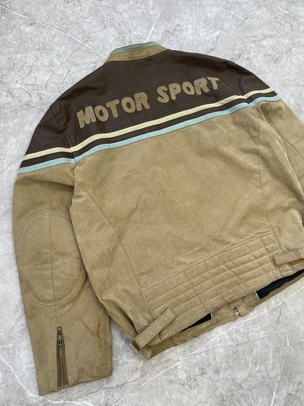 Other Rare Vintage 90s leather jacket Brown faded racing Japanese Size US XL / EU 56 / 4 - 11 Thumbnail