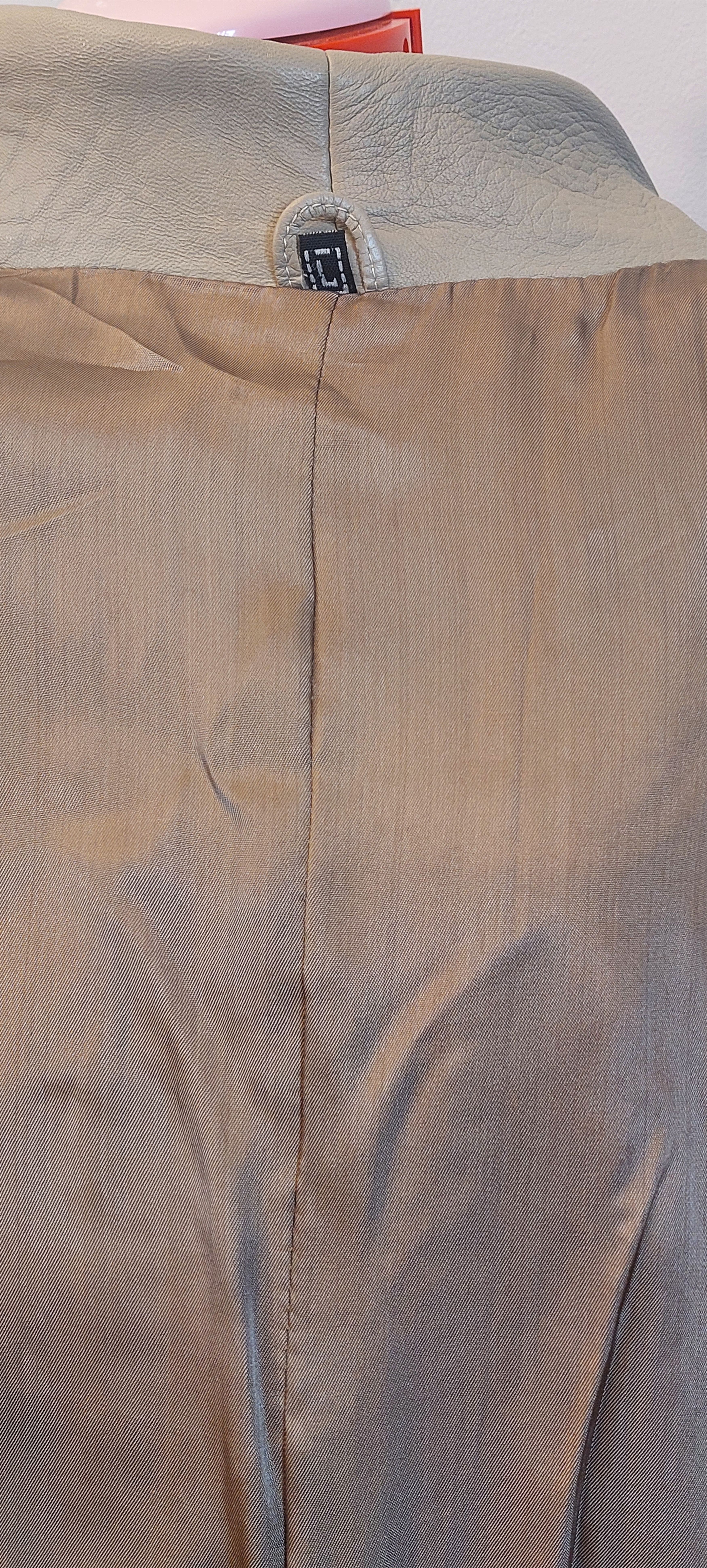Vintage 80s Oversized Leather Jacket Strong Shoulders Tapered Size L / US 10 / IT 46 - 10 Thumbnail