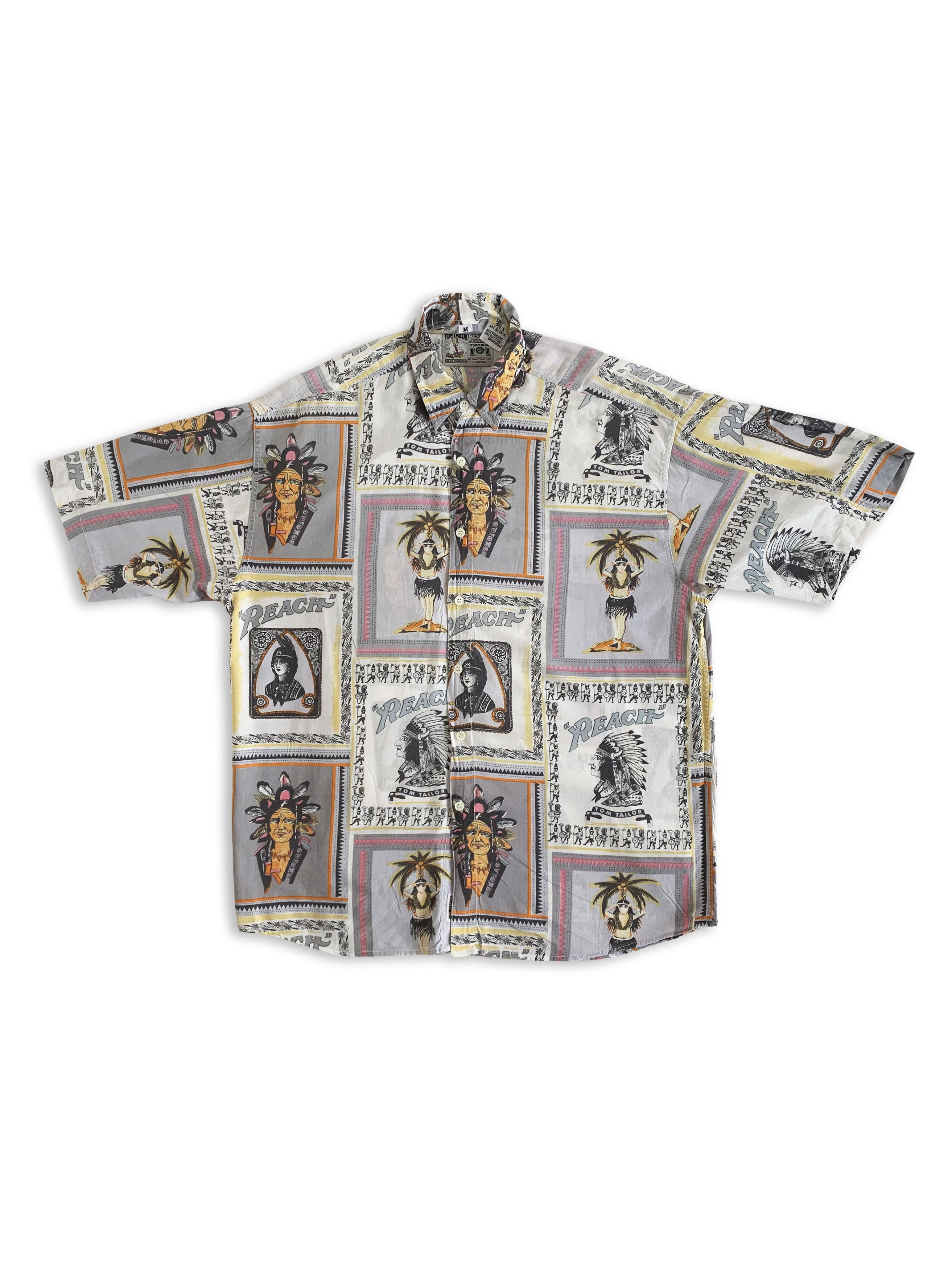 Tom Tailor Vintage 80s 90s TOM TAILOR Button Up Shirt Native Americans Size US L / EU 52-54 / 3 - 1 Thumbnail