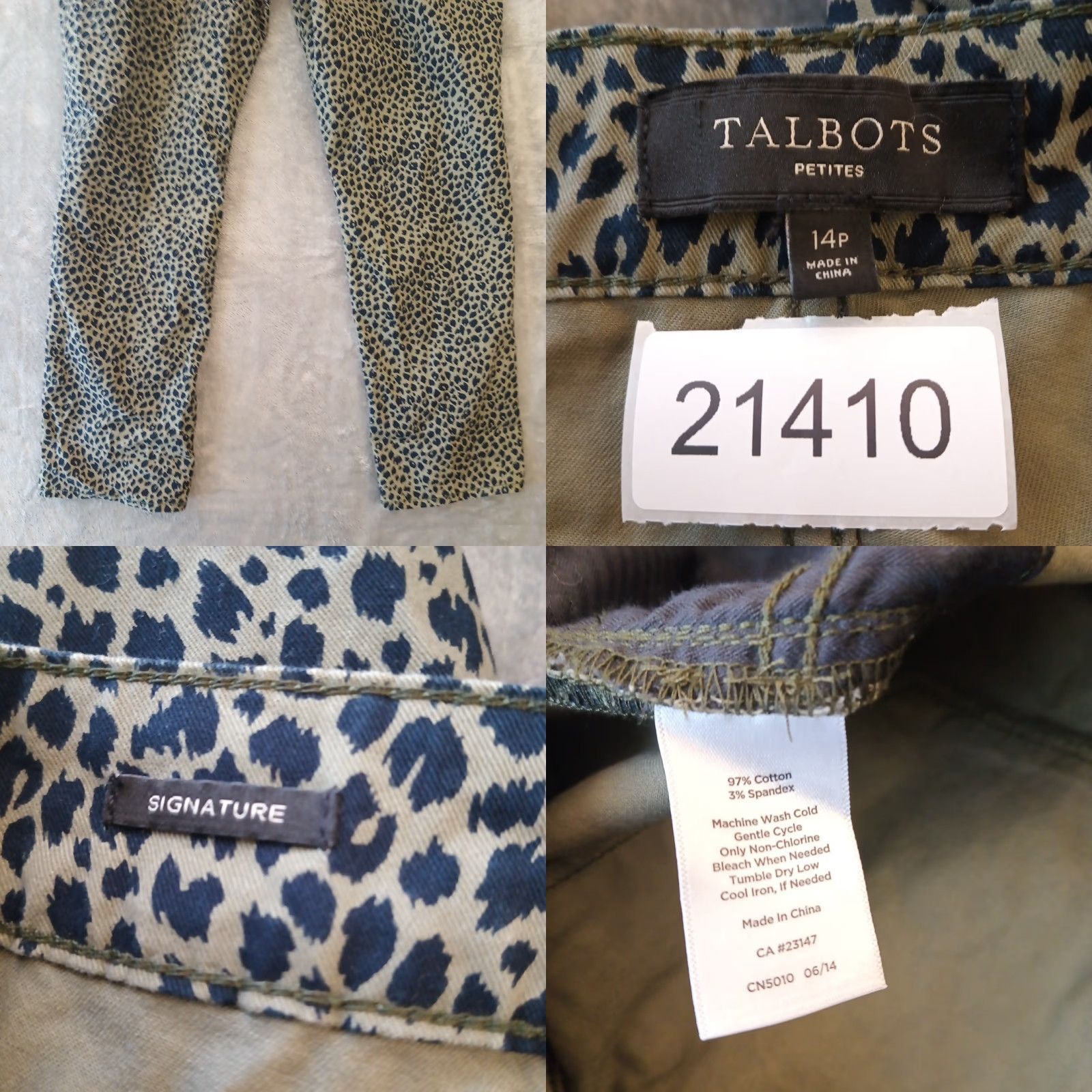 Talbots Talbots Signature Ankle Pants Womens 14P Gray Animal Print Pockets 36x28 Pants Size 36" / US 14 / IT 50 - 8 Thumbnail
