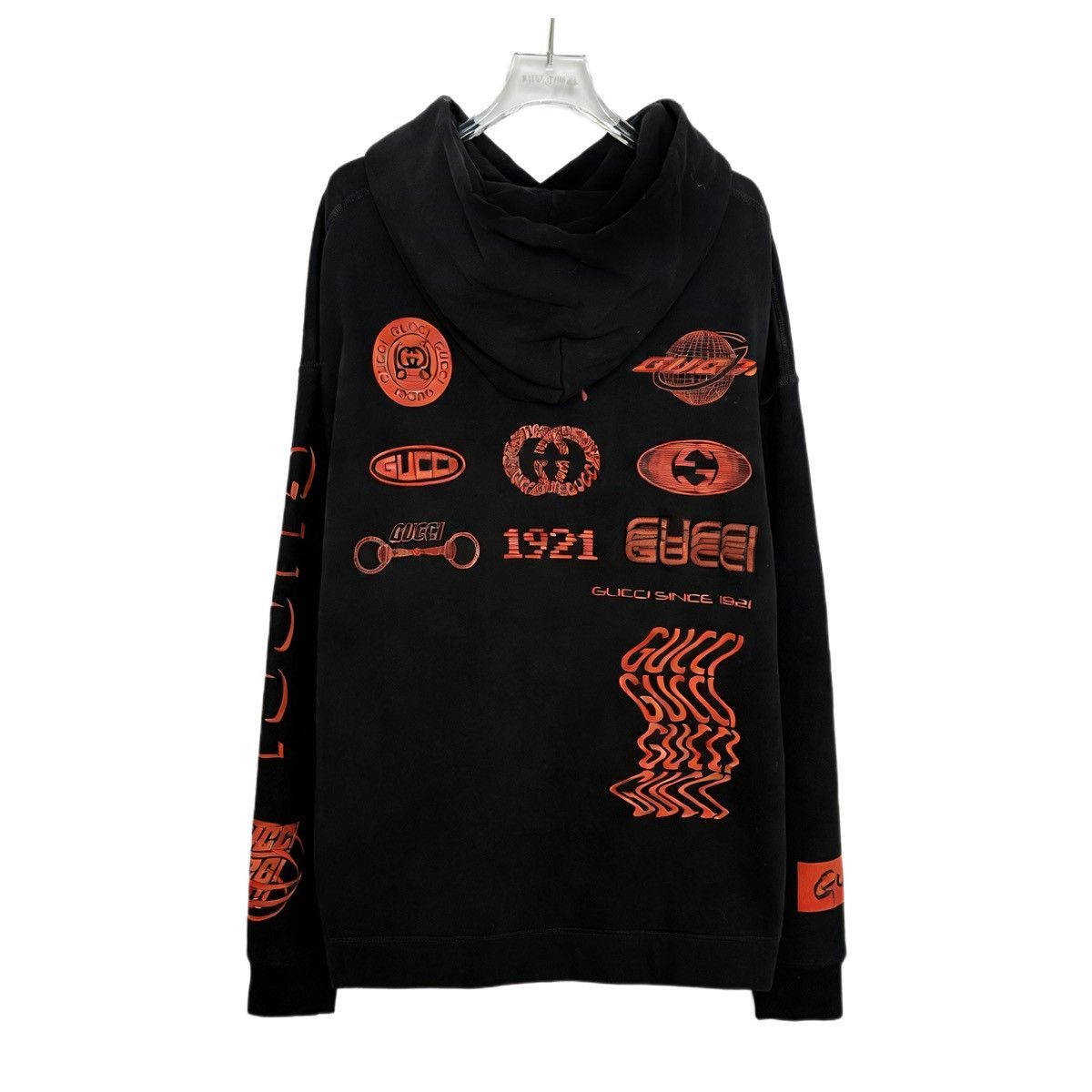 Gucci Gucci Black Letter Printed Loose Hooded Sweatshirt K26WX Size US L / EU 52-54 / 3 - 2 Thumbnail