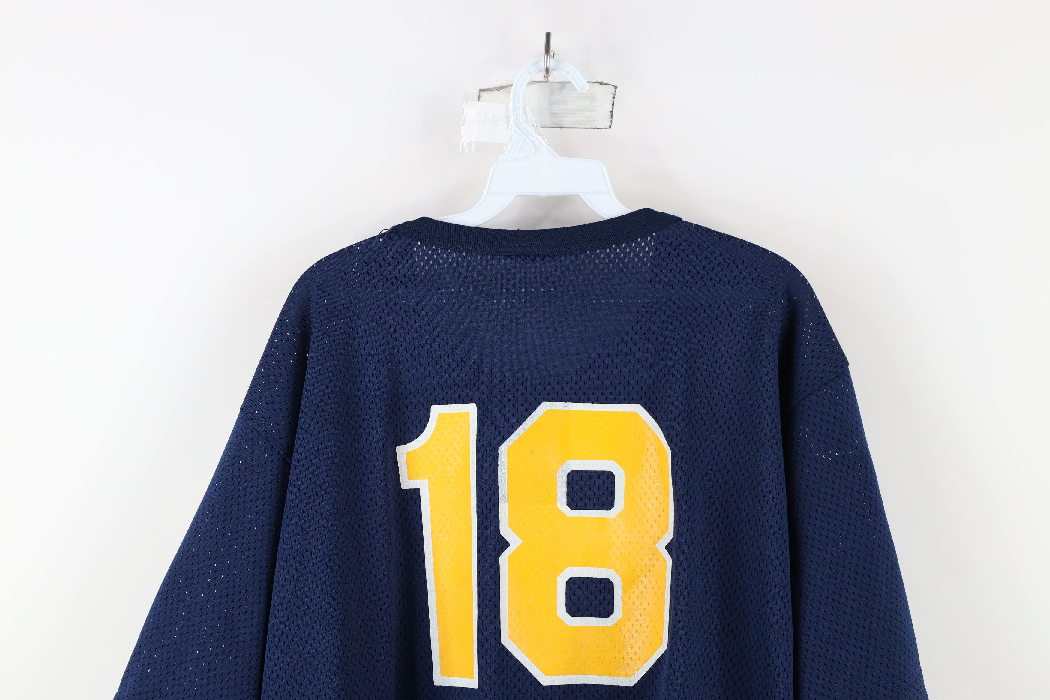 Vintage Vintage 90s Michigan Rams Mesh Henley Baseball Jersey Blue Size US XXL / EU 58 / 5 - 14 Thumbnail