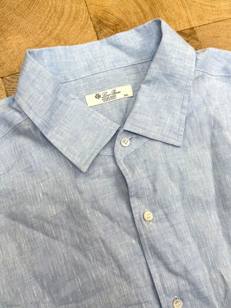 Loro Piana LORO PIANA Aloe linen shirt, dawn sky color Size US XXL / EU 58 / 5 - 2 Thumbnail
