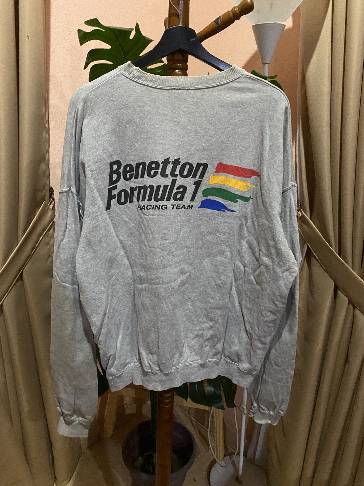 Benetton Vintage Benetton Formula 1 Racing Team Grey Sweatshirt Size US L / EU 52-54 / 3 - 3 Thumbnail