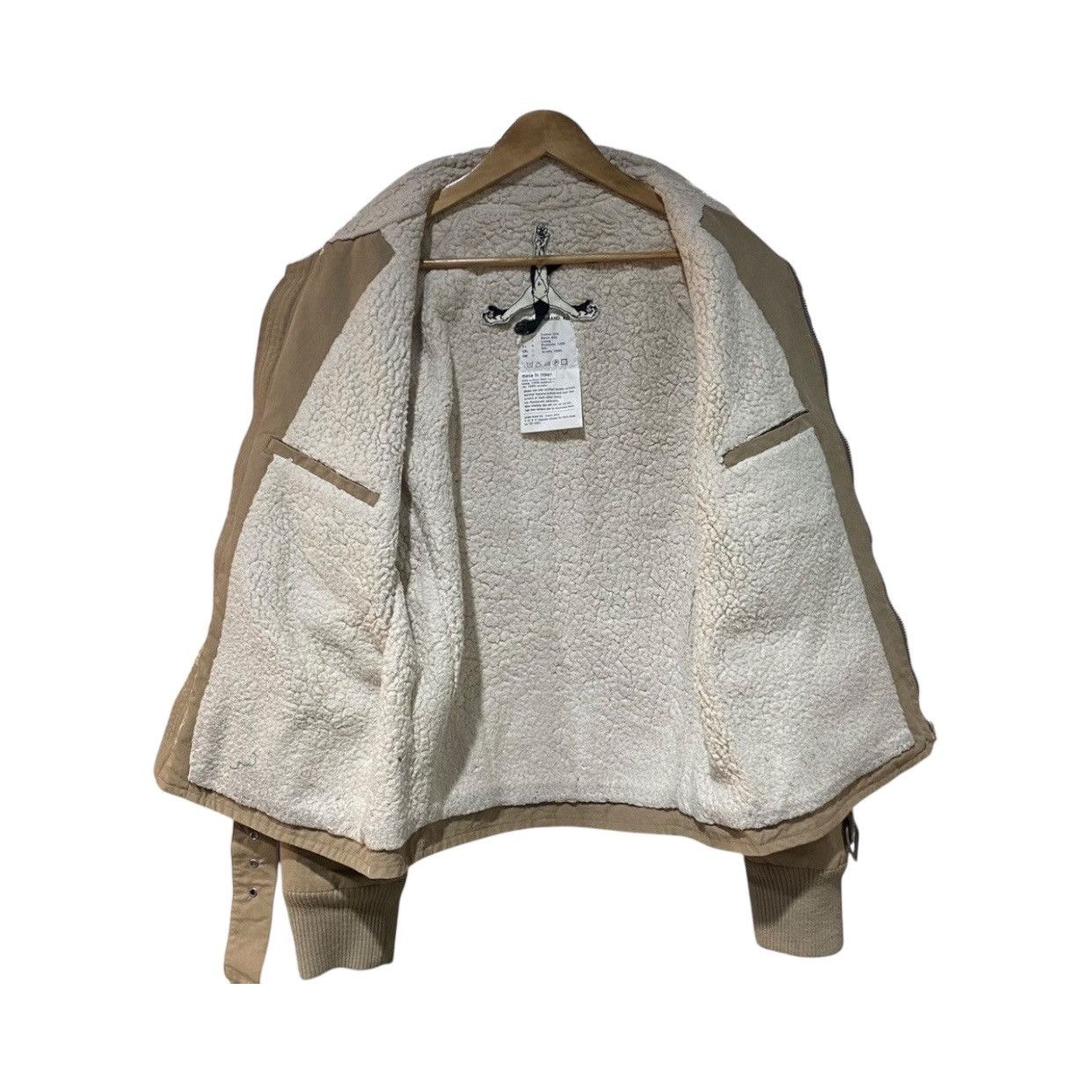 Japanese Brand Private Brand AG High Neck Sherpa Lined Bomber Jacket Khaki Size US L / EU 52-54 / 3 - 3 Thumbnail