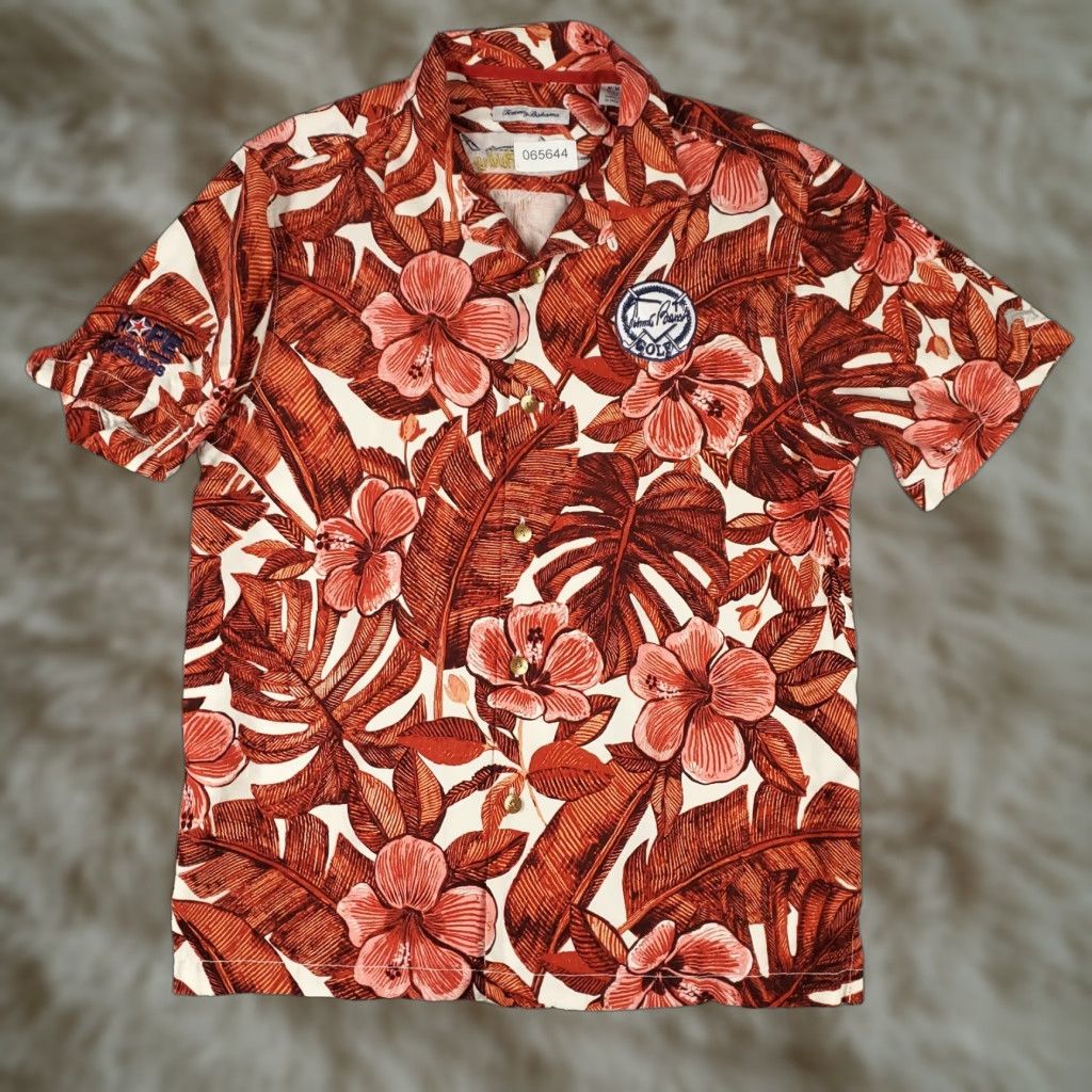 Tommy Bahama Tommy Bahama Shirt Mens M Red Floral Silk Hawaiian Button-Up Shirt Size US M / EU 48-50 / 2 - 1 Thumbnail