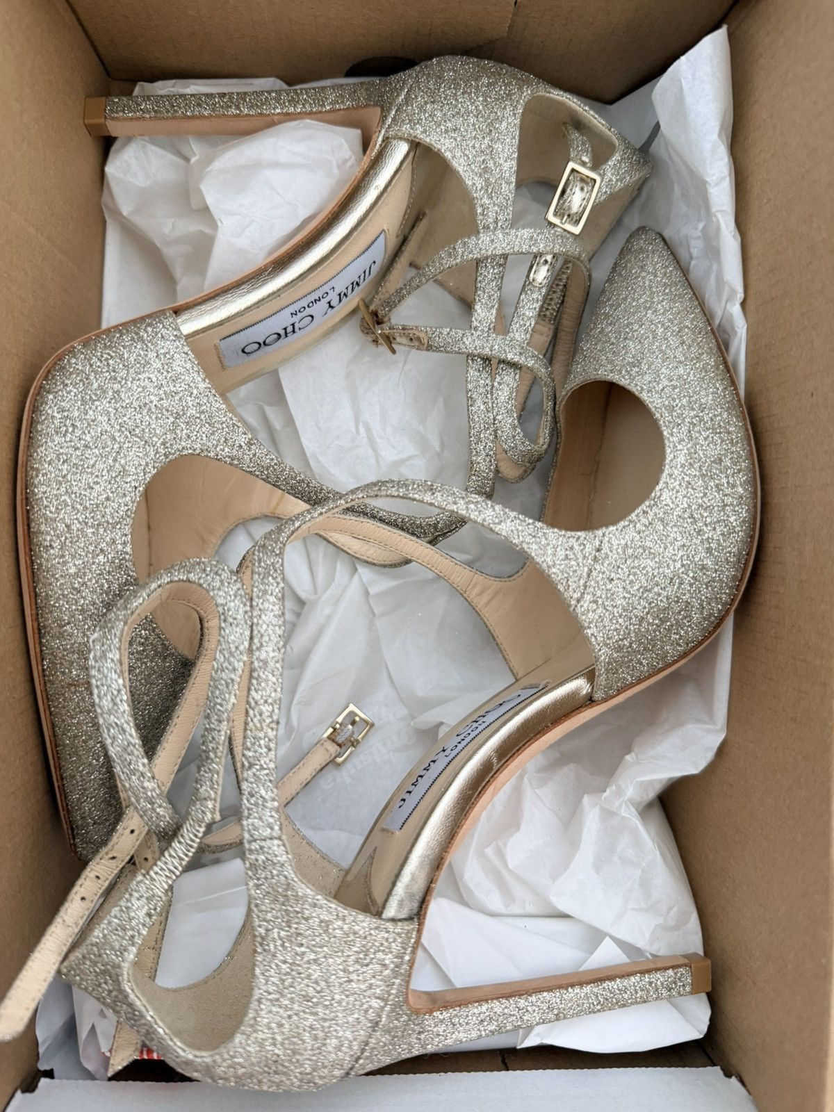 Jimmy Choo Jimmy Choo Lancer 100 Platinum Ice Leather Pumps Size 6.5 US Size US 7 / IT 37 - 3 Thumbnail