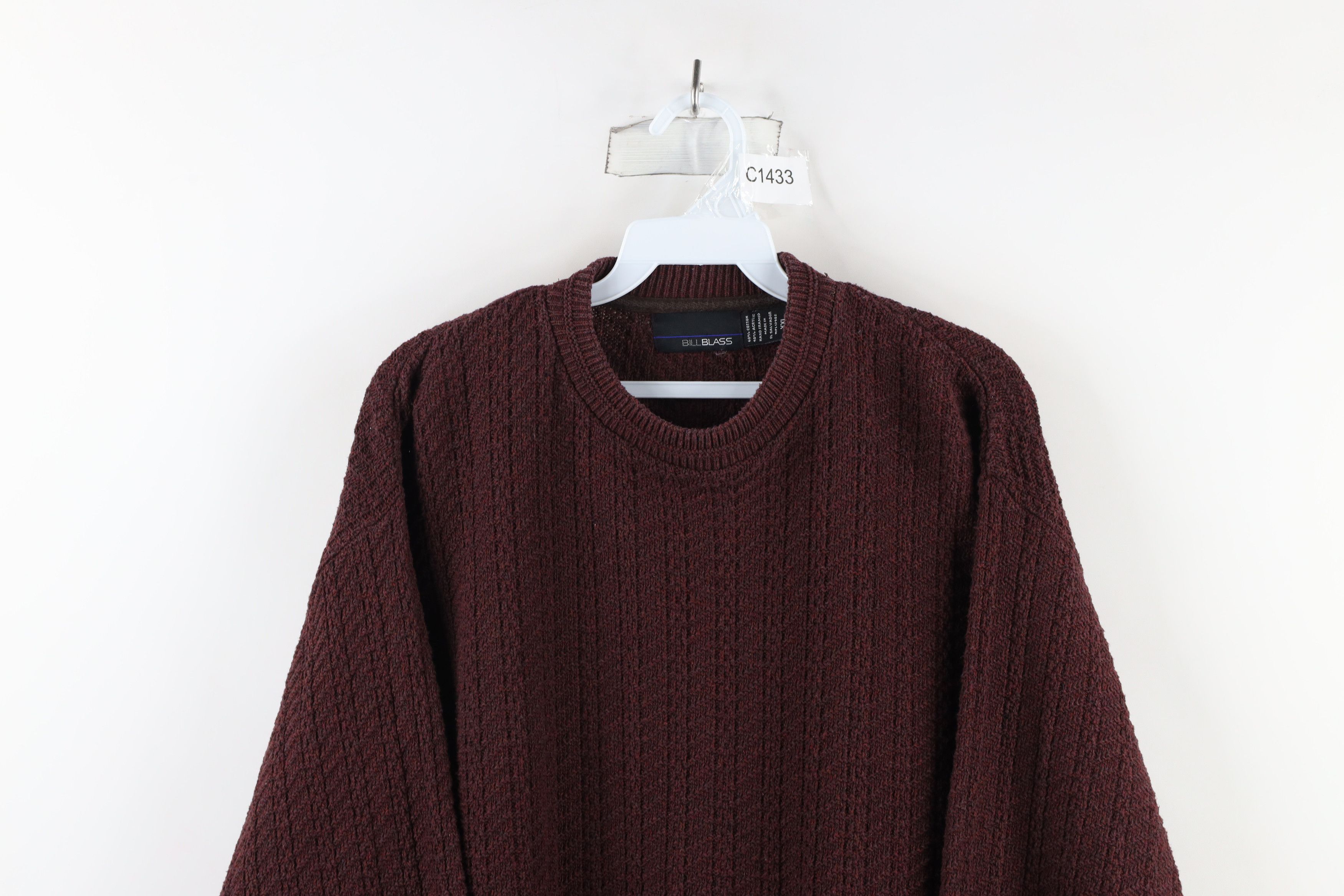 Vintage Vintage 90s Streetwear Hand Framed Chunky Knit Sweater Red Size US XXL / EU 58 / 5 - 2 Thumbnail
