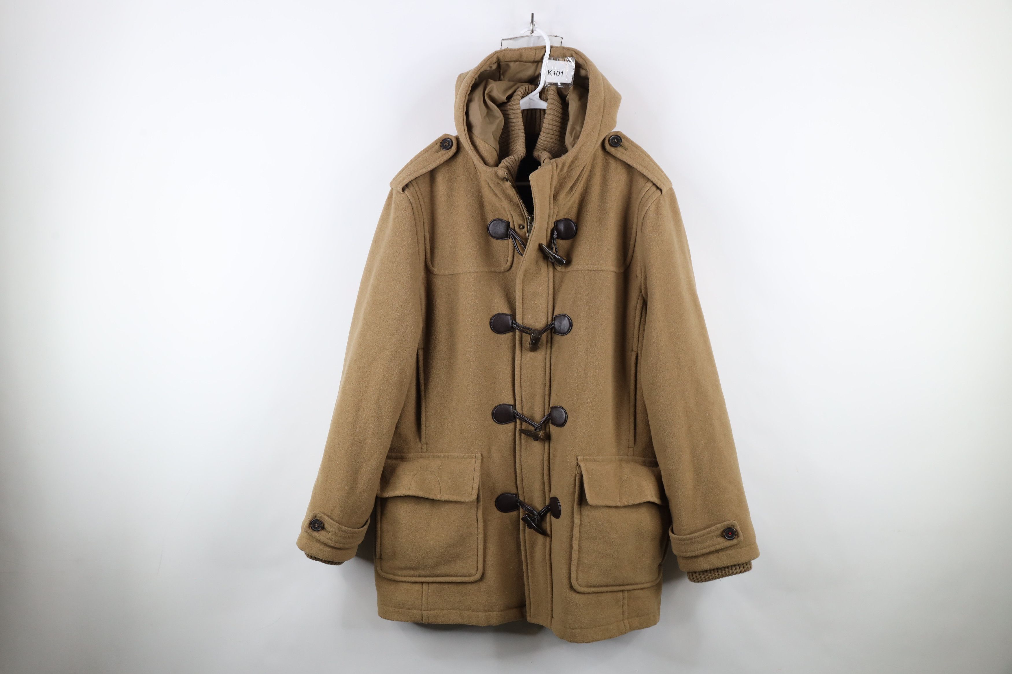 Tommy Hilfiger × Vintage Vintage Tommy Hilfiger Blend Toggle Button Hooded Jacket Size US L / EU 52-54 / 3 - 1 Thumbnail