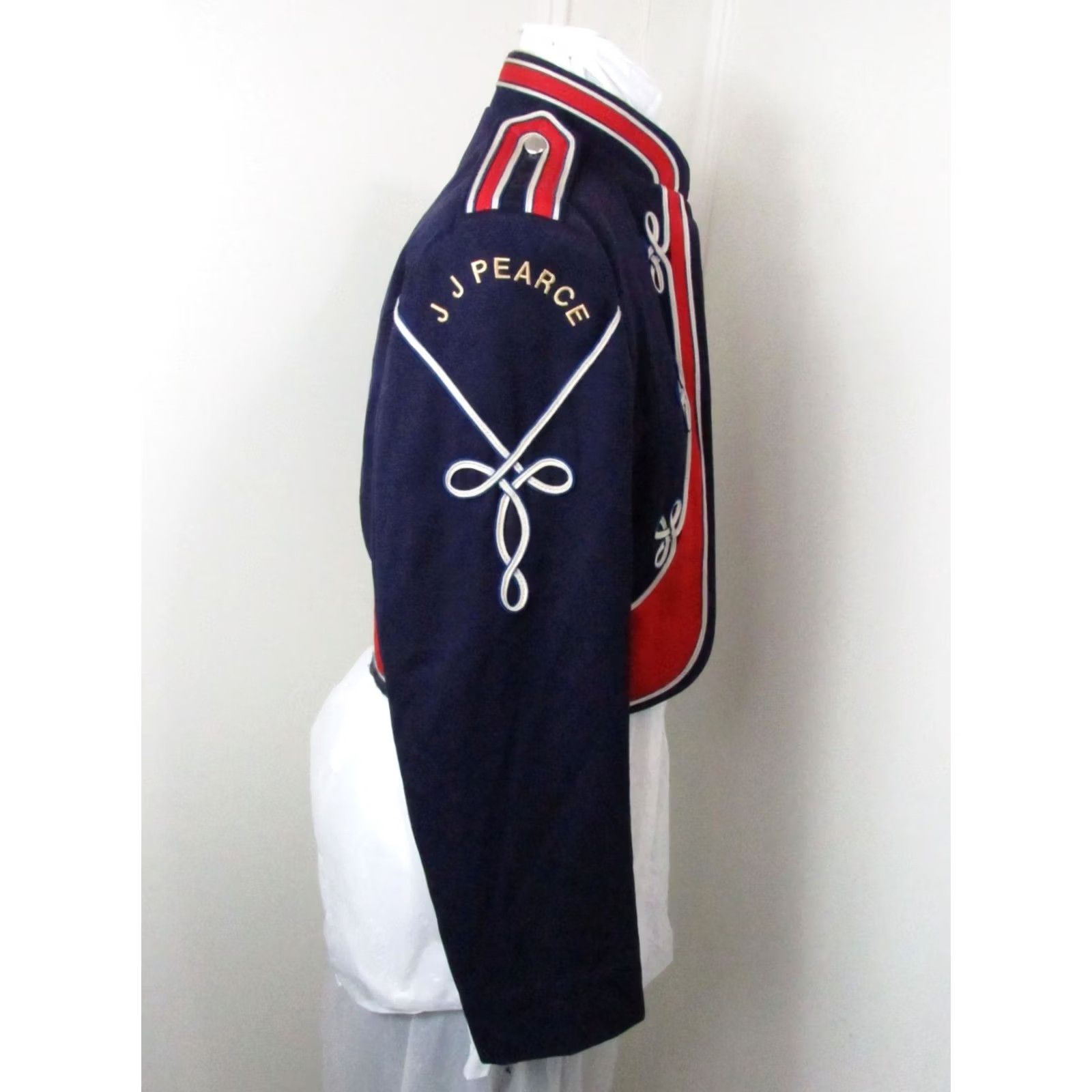 Vintage VINTAGE Stanbury 38R Navy Blue Marching Band Jacket - Unisex Wool Military Coat, Band Collar, 80s Retro Music USA Parade Jacket Size US XXS / EU 40 - 4 Thumbnail