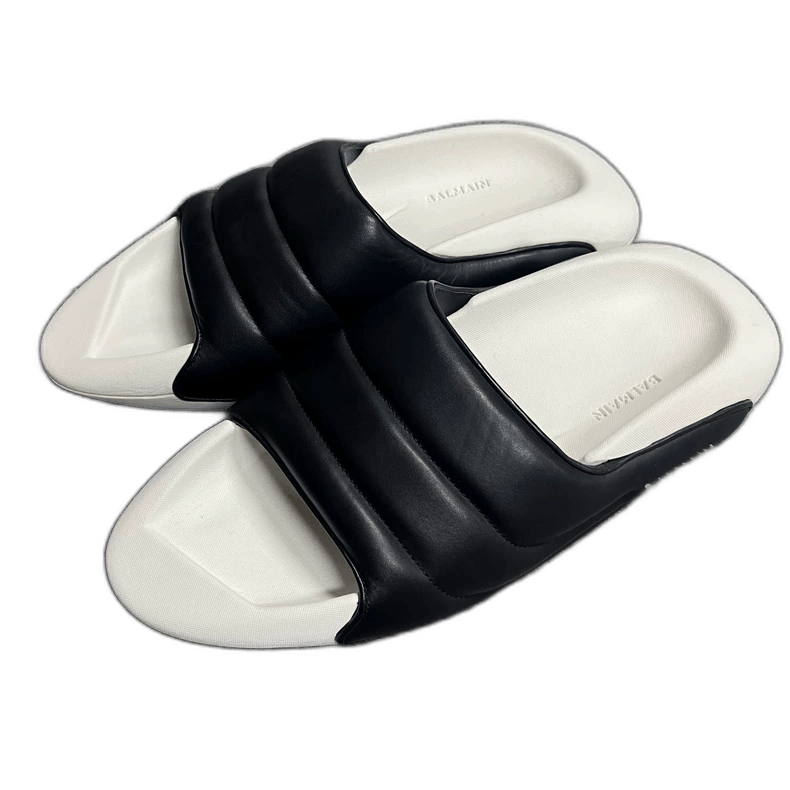 Balmain Balmain Black and White Fashion Slippers Size US 10 / EU 43 - 1 Thumbnail