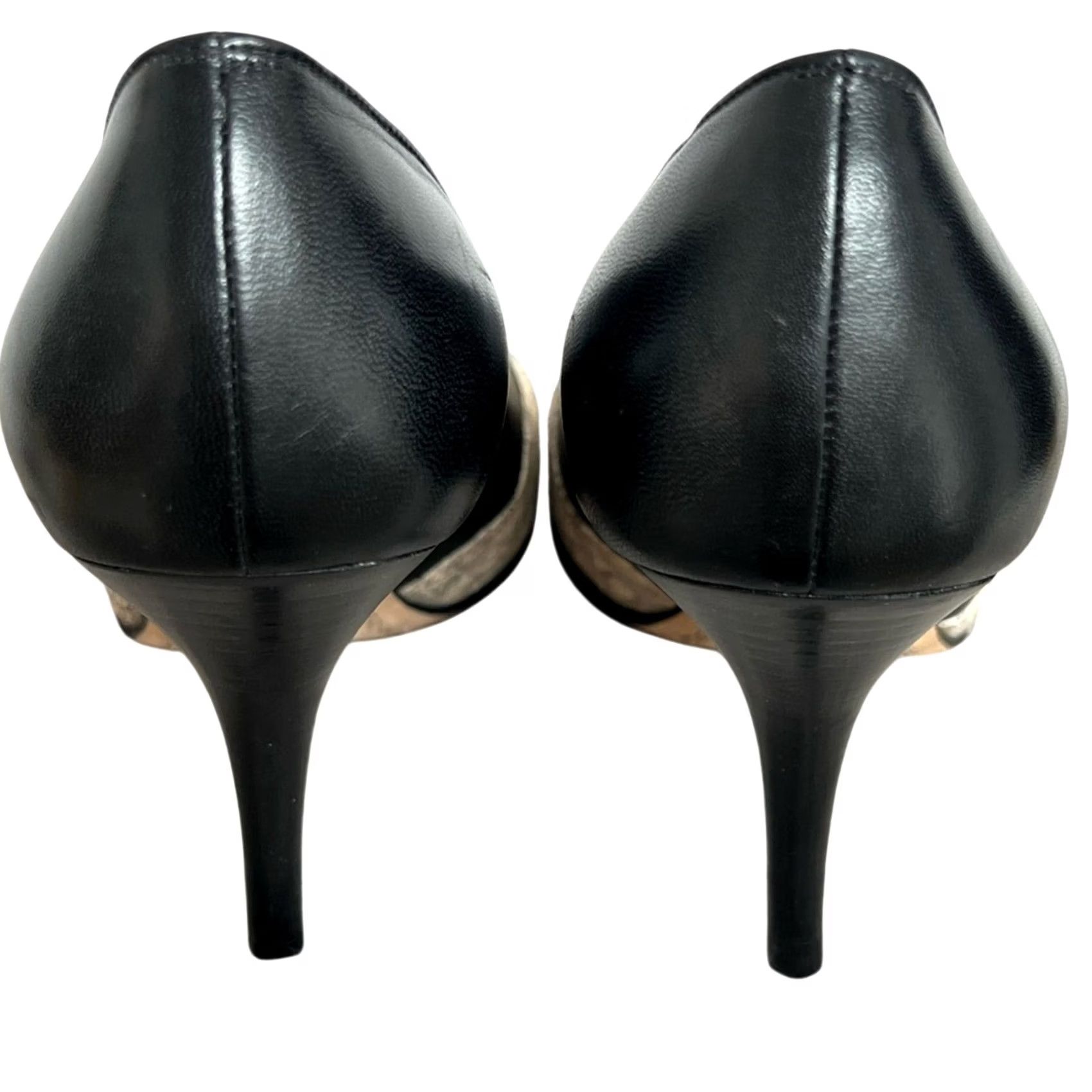 Vintage Rickard Shah Charlene Open Toe Pumps Black Snakeskin 36.5 Made in Italy Pump Women Size US 6 / IT 36 - 4 Thumbnail