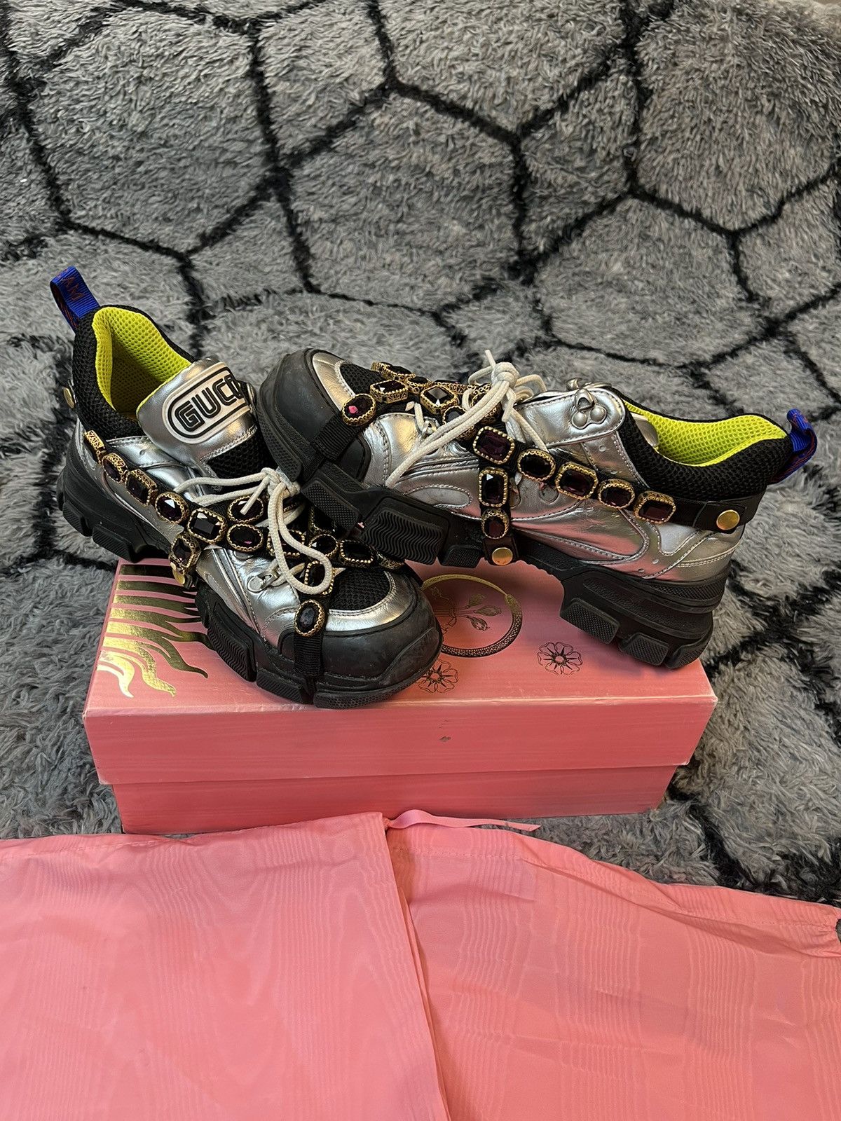 Gucci Gucci Flashtrek Removable Crystal Jewel Sneakers 42 Grailed