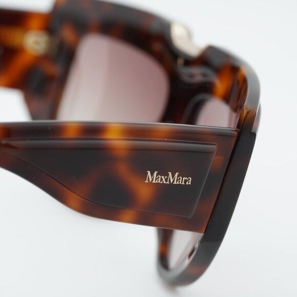 Max Mara Max Mara ORSOLA MM0083 52F Sunglasses Dark Havana Shield Size ONE SIZE - 7 Thumbnail
