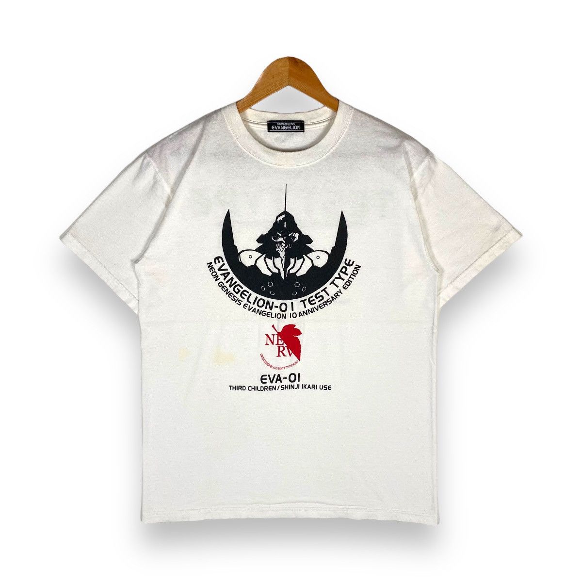 image of Anima x Vintage Neon Genesis Evangelion Eva-01 Test Type Tee in White, Men's (Size Medium)