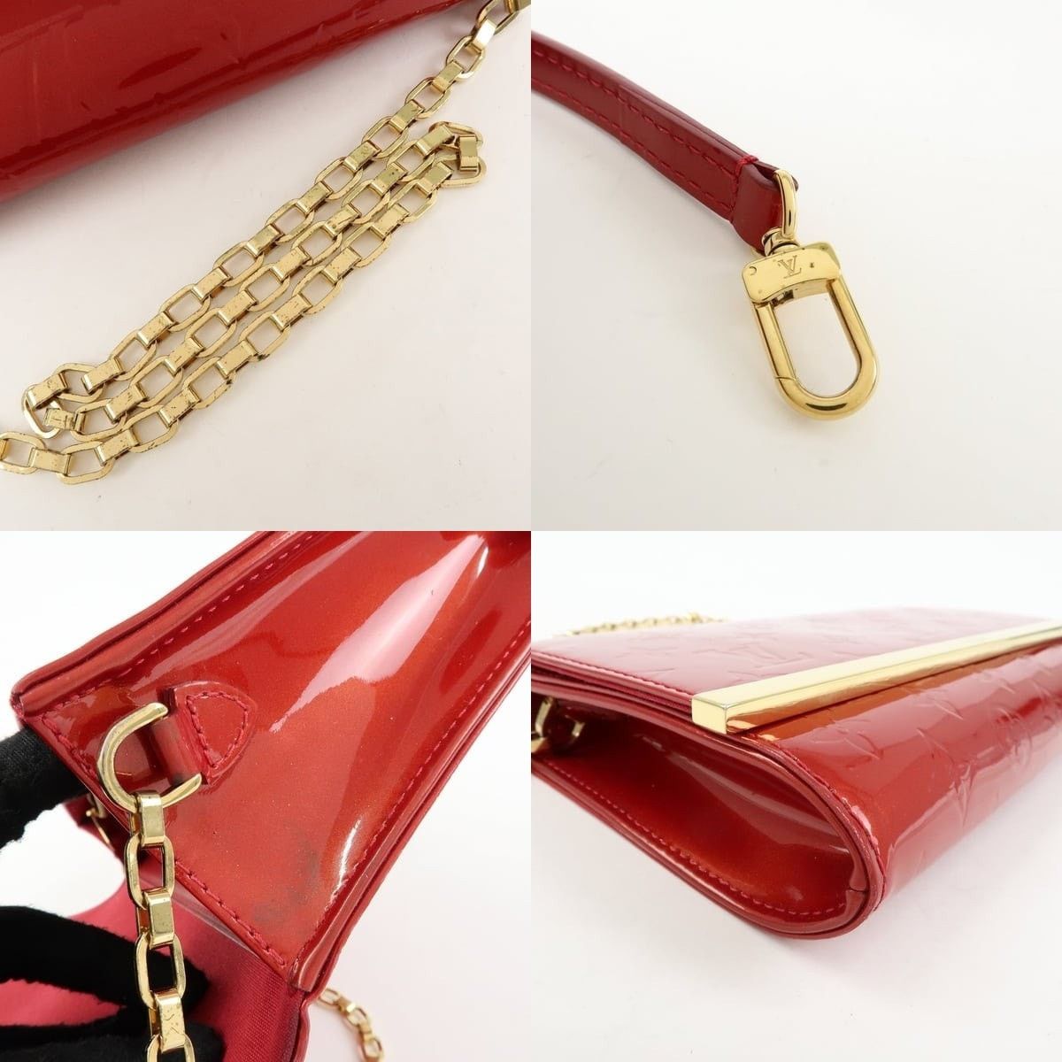 Louis Vuitton Louis Vuitton Monogram Vernis Ana Clutch Flap Bag Red Size ONE SIZE - 4 Thumbnail
