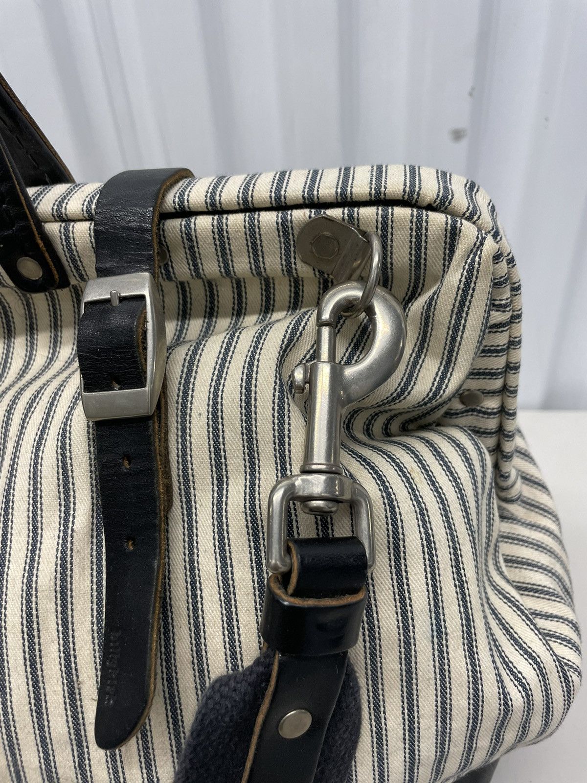 Billykirk Denim Stripe Leather Cotton Duffle Carryall Bag Doctor Tool Size ONE SIZE - 4 Thumbnail