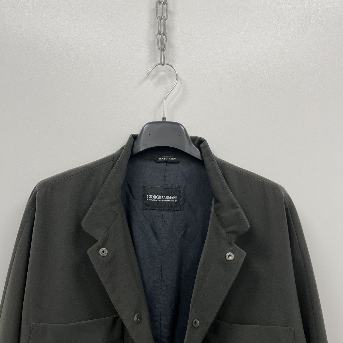 Giorgio Armani Giorgio Armani Pocket Vintage Polyester Jacket Green Rare Size US L / EU 52-54 / 3 - 8 Thumbnail