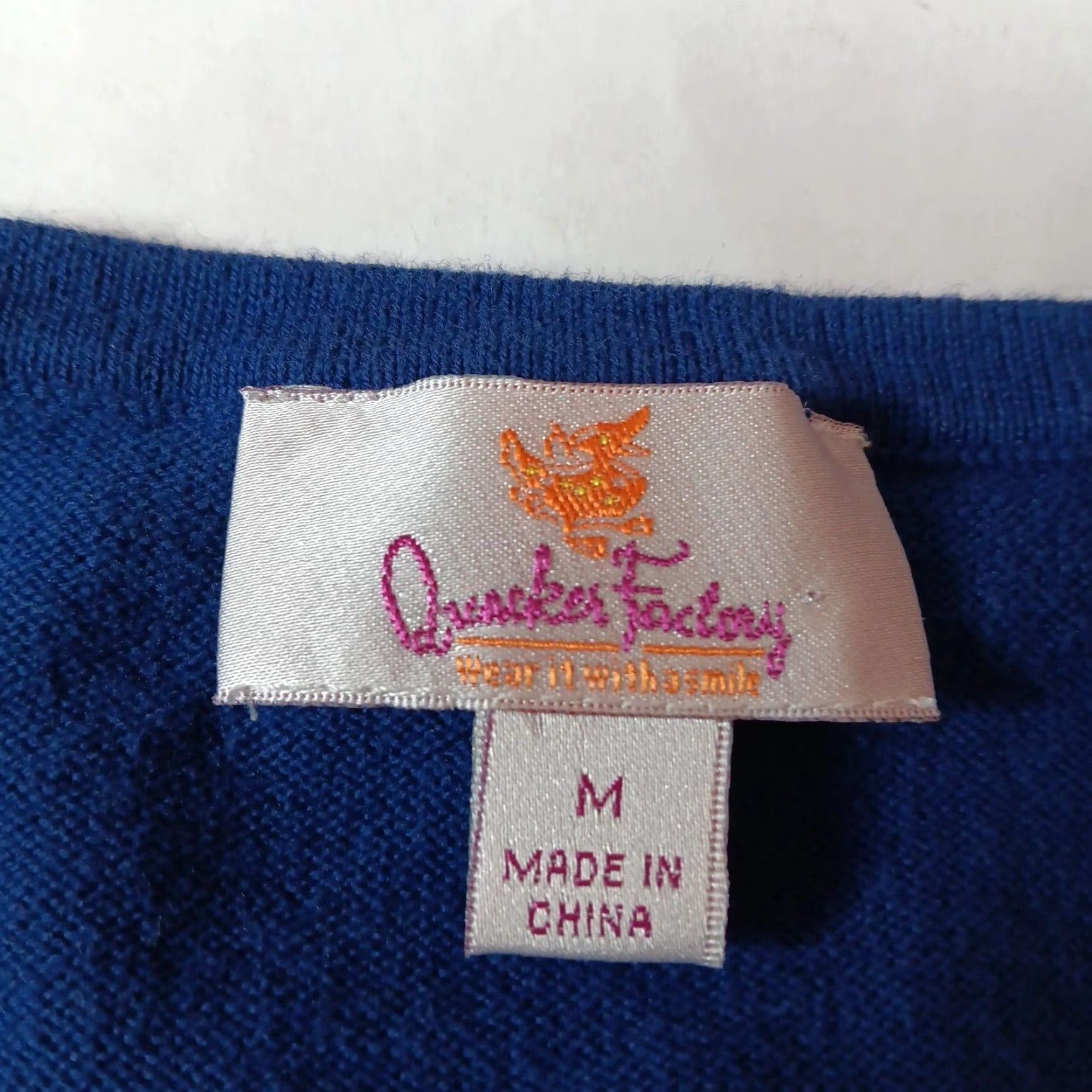 Quacker Factory Quacker Factory Cardigan Sweater Women M Blue Knit Rhinestone Bling Casual Party/Cocktail Pullover Open Front Size M / US 6-8 / IT 42-44 - 6 Thumbnail
