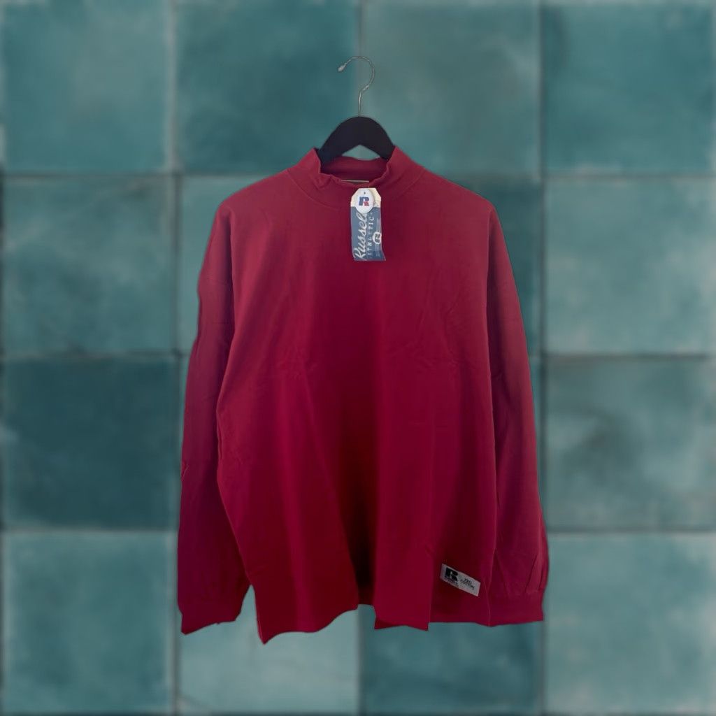 Russell Athletic VINTAGE Russell Athletic Pro Cotton Mock Neck Shirt Mens XXL NOS NWT 90s Red Long Sleeve 32" 29.5" 28" Sleeves Womens? No gender. Size US XXL / EU 58 / 5 - 1 Thumbnail