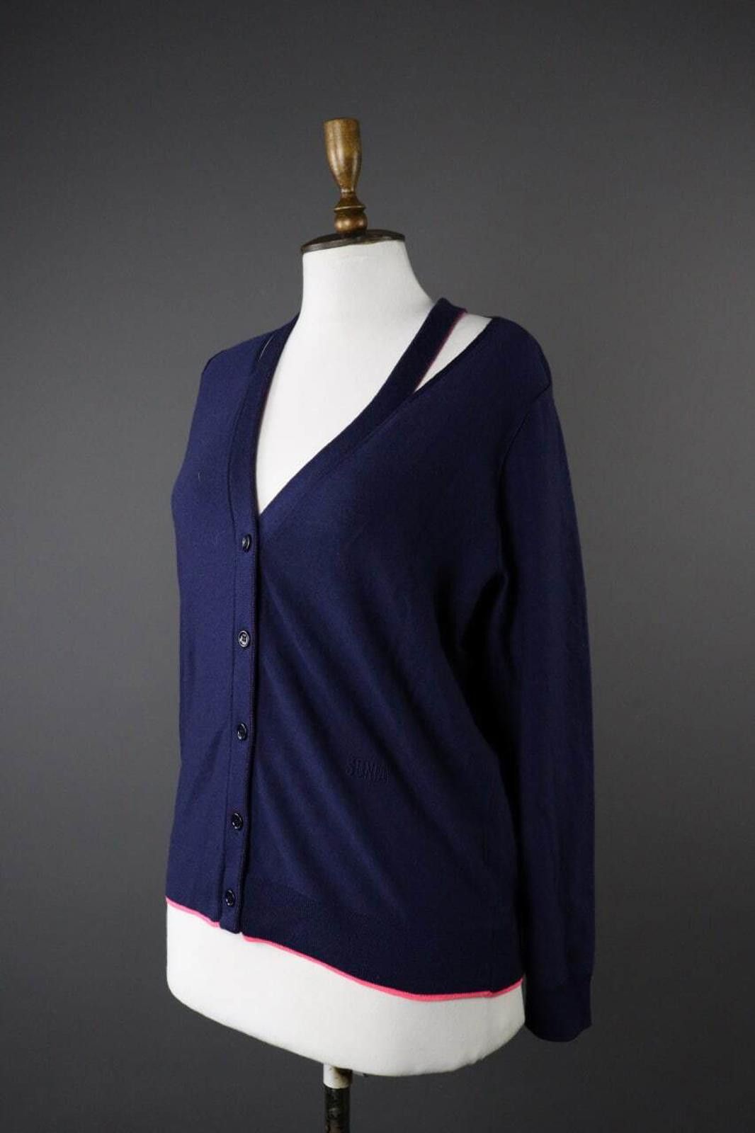 Designer Sonia by Sonia Rykel Wool Designer Cardigan Sweater Size L Size L / US 10 / IT 46 - 1 Thumbnail