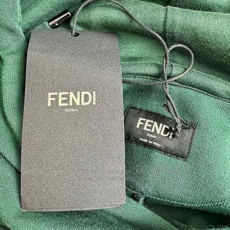 Fendi Fendi Logo Printed Long Sleeve Hooded Sweatshirt - Green Size US S / EU 44-46 / 1 - 3 Thumbnail