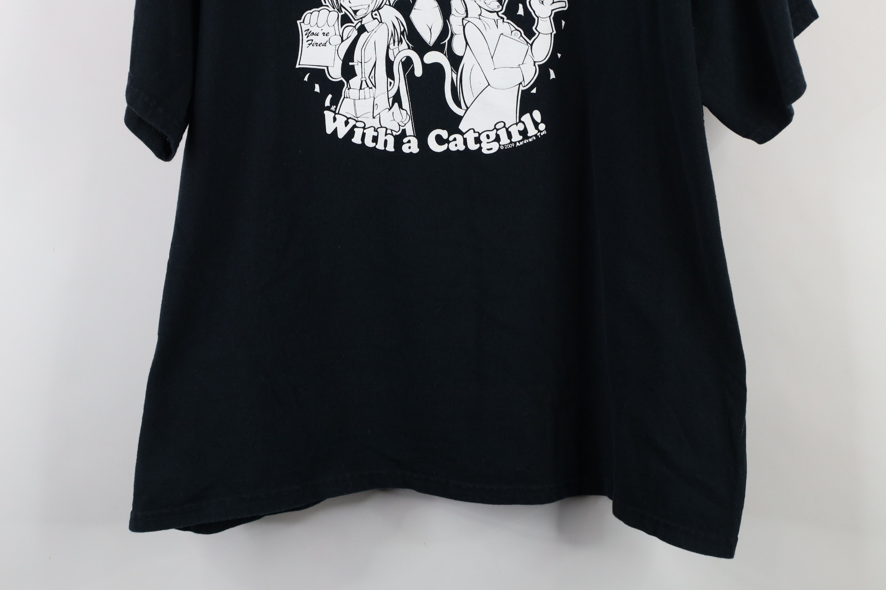 Vintage Vintage Y2K Streetwear Anime Catgirl Pinup T-Shirt Black Size US XL / EU 56 / 4 - 3 Thumbnail