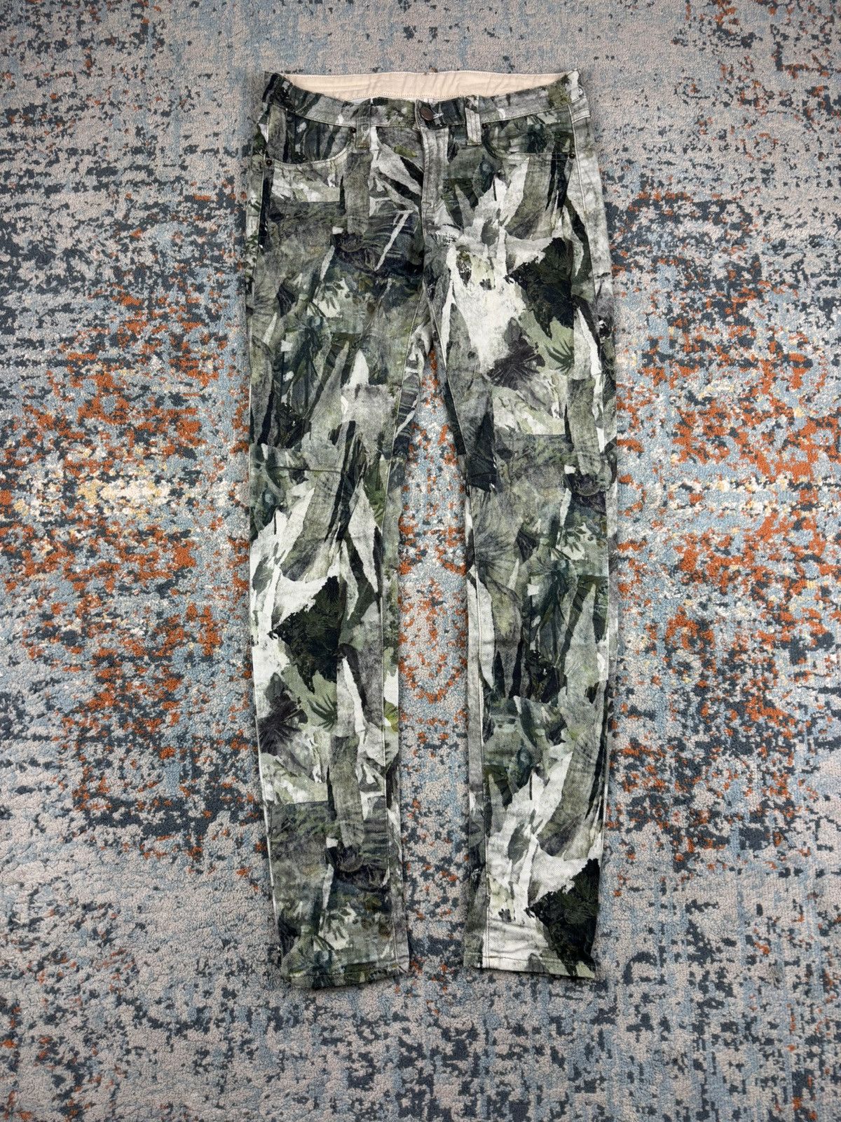Grifoni Vintage Y2K Mauro Grifoni floral jungle print skinny pants Size 28" / US 6 / IT 42 - 1 Thumbnail