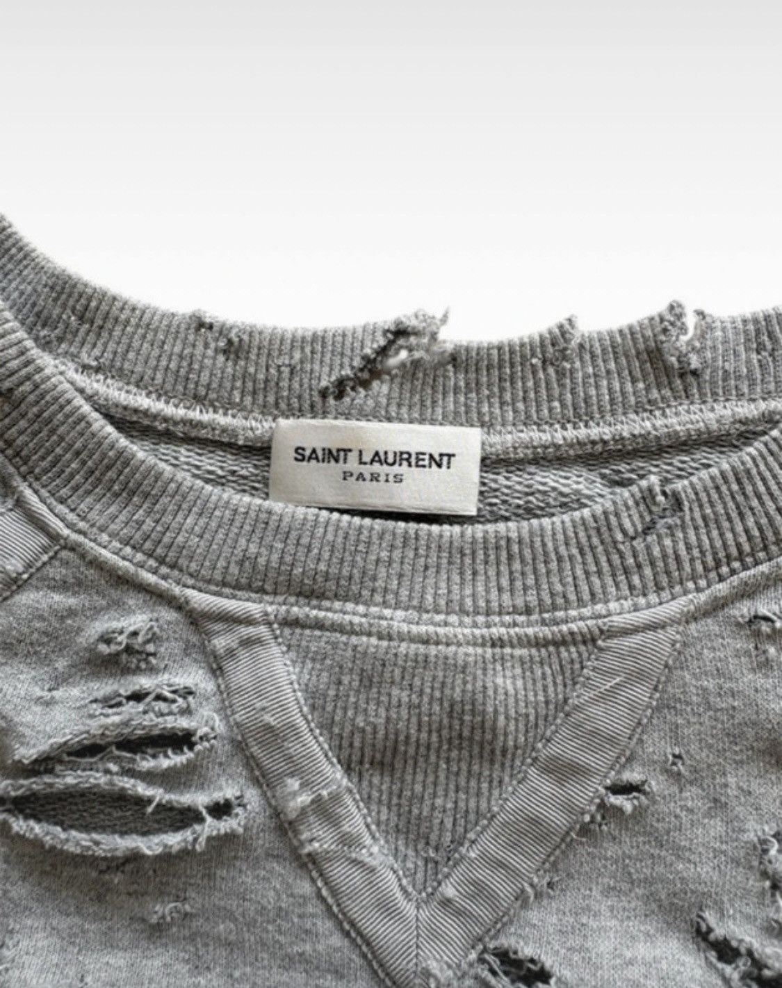 Saint Laurent Paris Saint Laurent SS13 Distressed Crewneck by Hedi Slimane Size US S / EU 44-46 / 1 - 3 Thumbnail