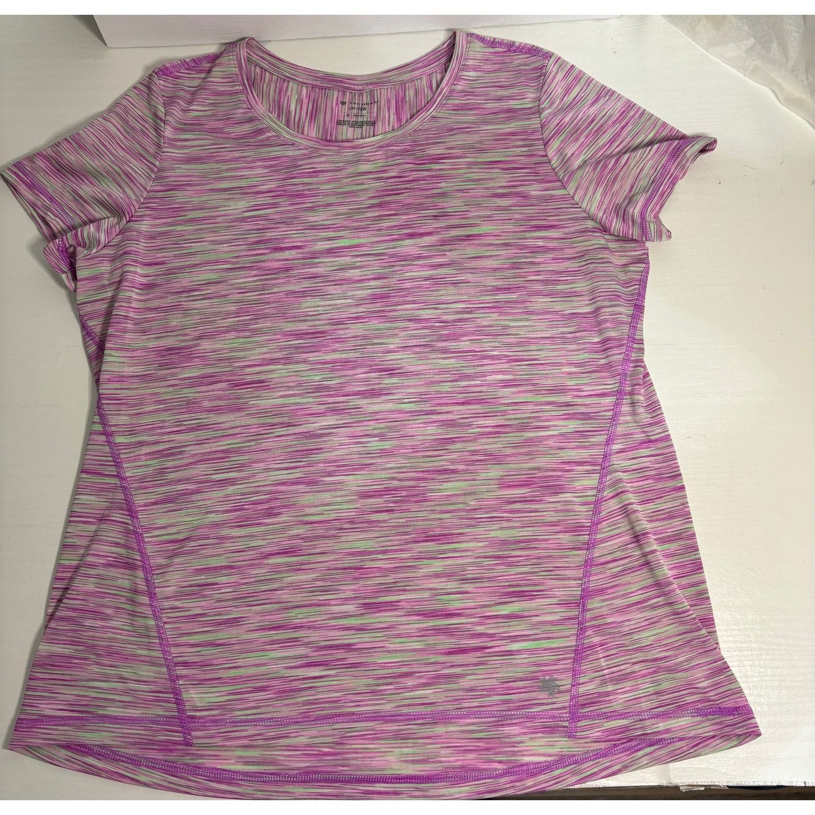 Tek Gear Tek Gear DryTek Space Dye Purple Pink Athletic Tee XL Size XL / US 12-14 / IT 48-50 - 1 Thumbnail