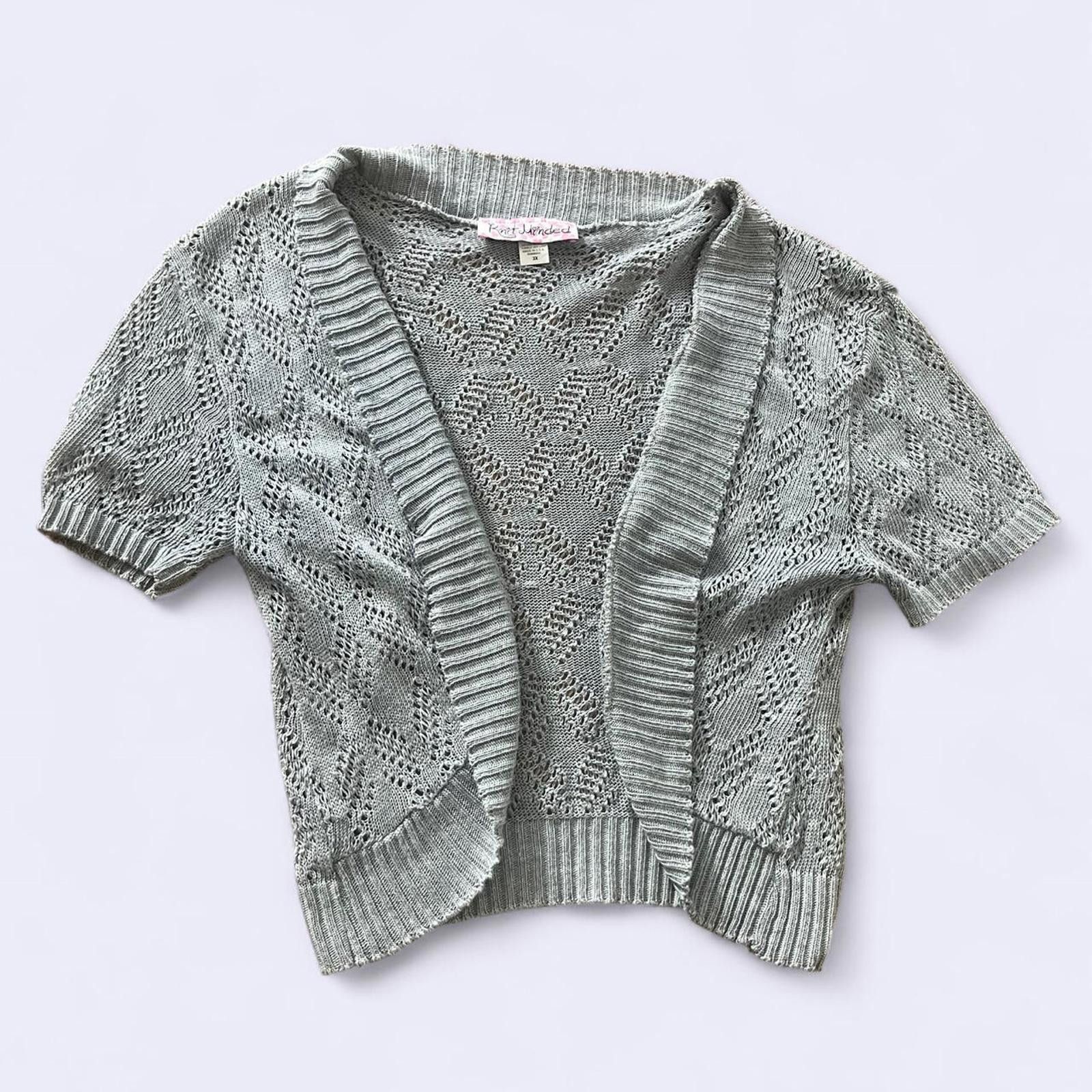 Other Light grey knitted cropped cardigan with short sleeves Size S / US 4 / IT 40 - 1 Thumbnail