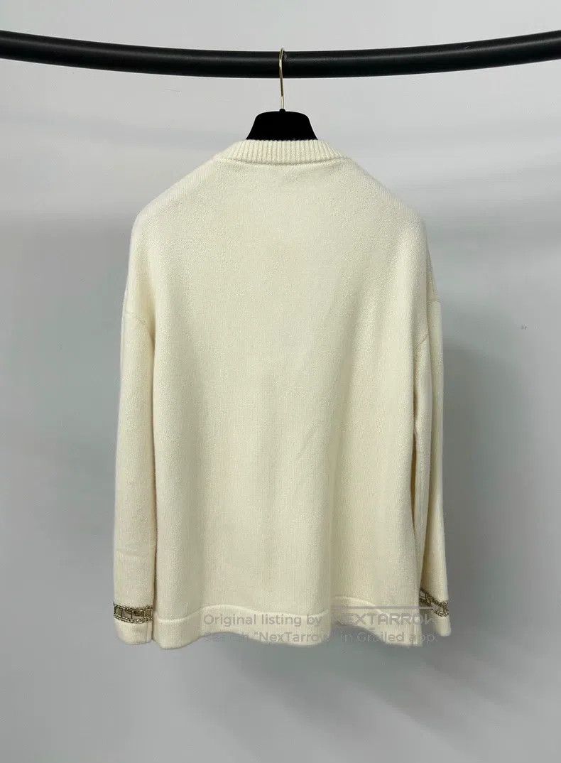 Chanel Chanel White chain cashmere sweater Size XS / US 0-2 / IT 36-38 - 2 Thumbnail