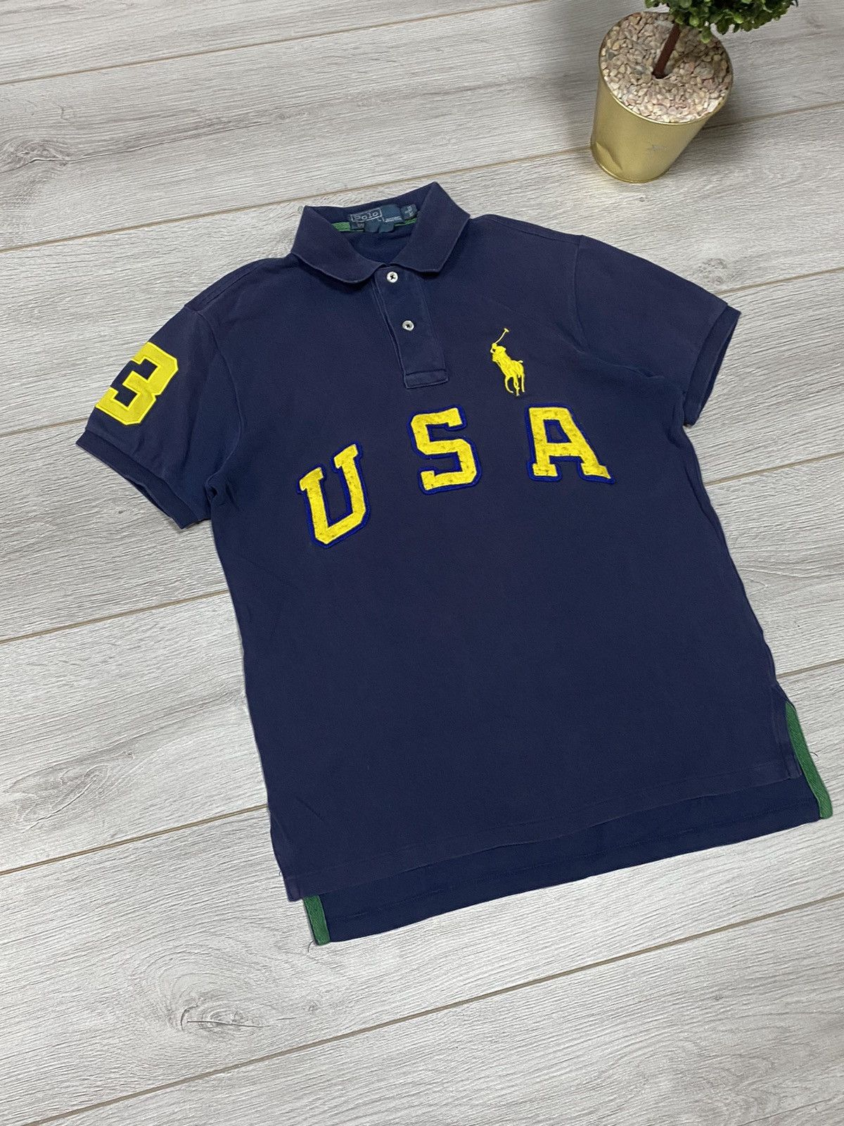 Vintage Polo Ralph Lauren USA big logo vintage shirt Size US S / EU 44-46 / 1 - 4 Thumbnail